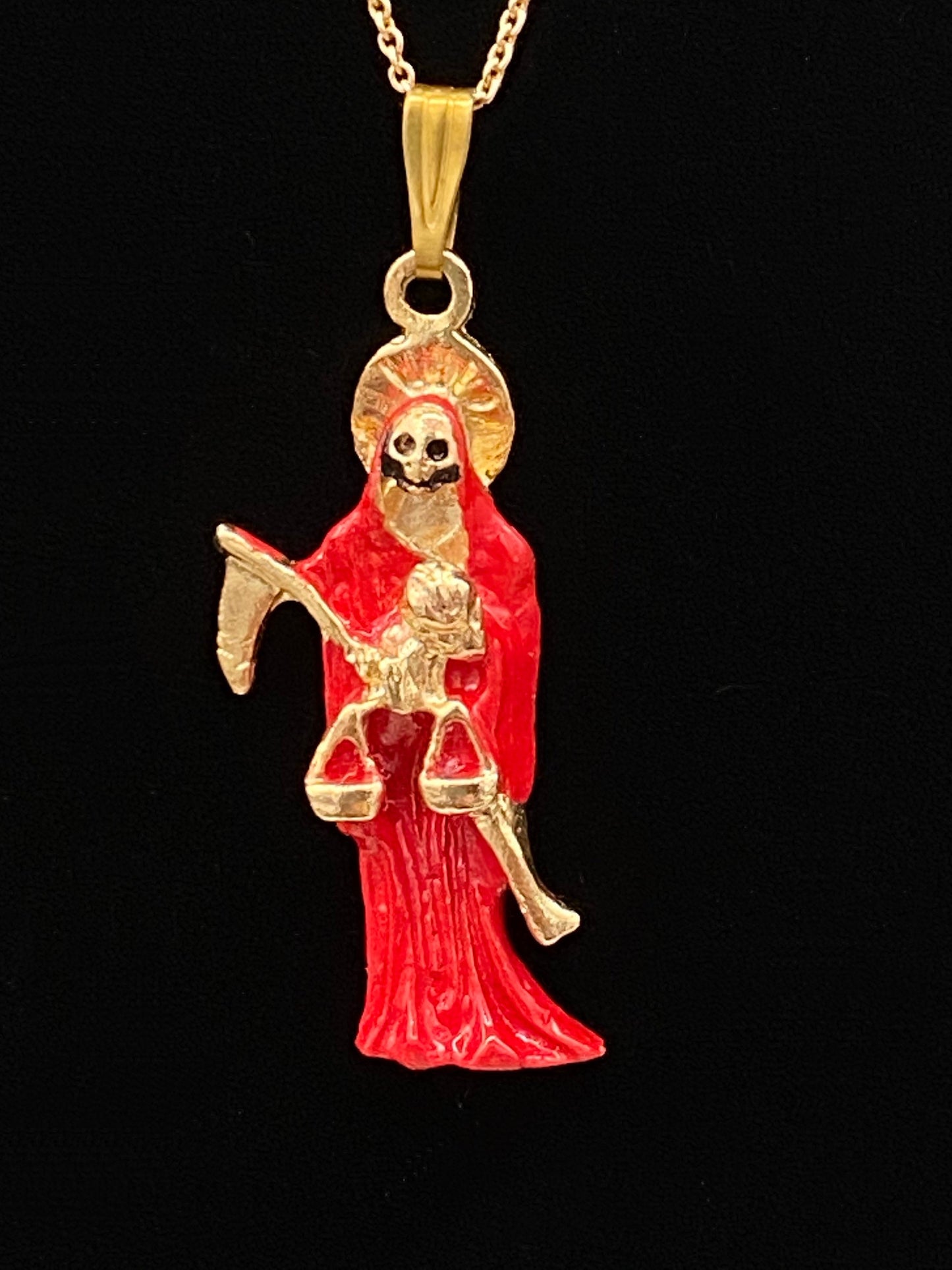 Santa Muerte Pendant + Blessed + Protection + Made in Mexico