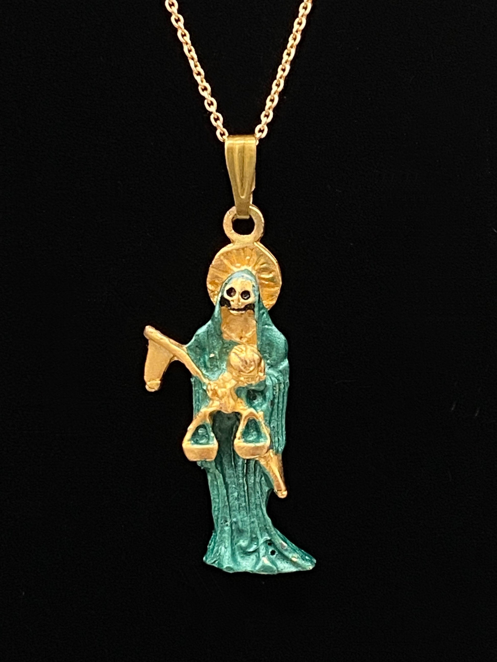 Santa Muerte Pendant + Blessed + Protection + Made in Mexico