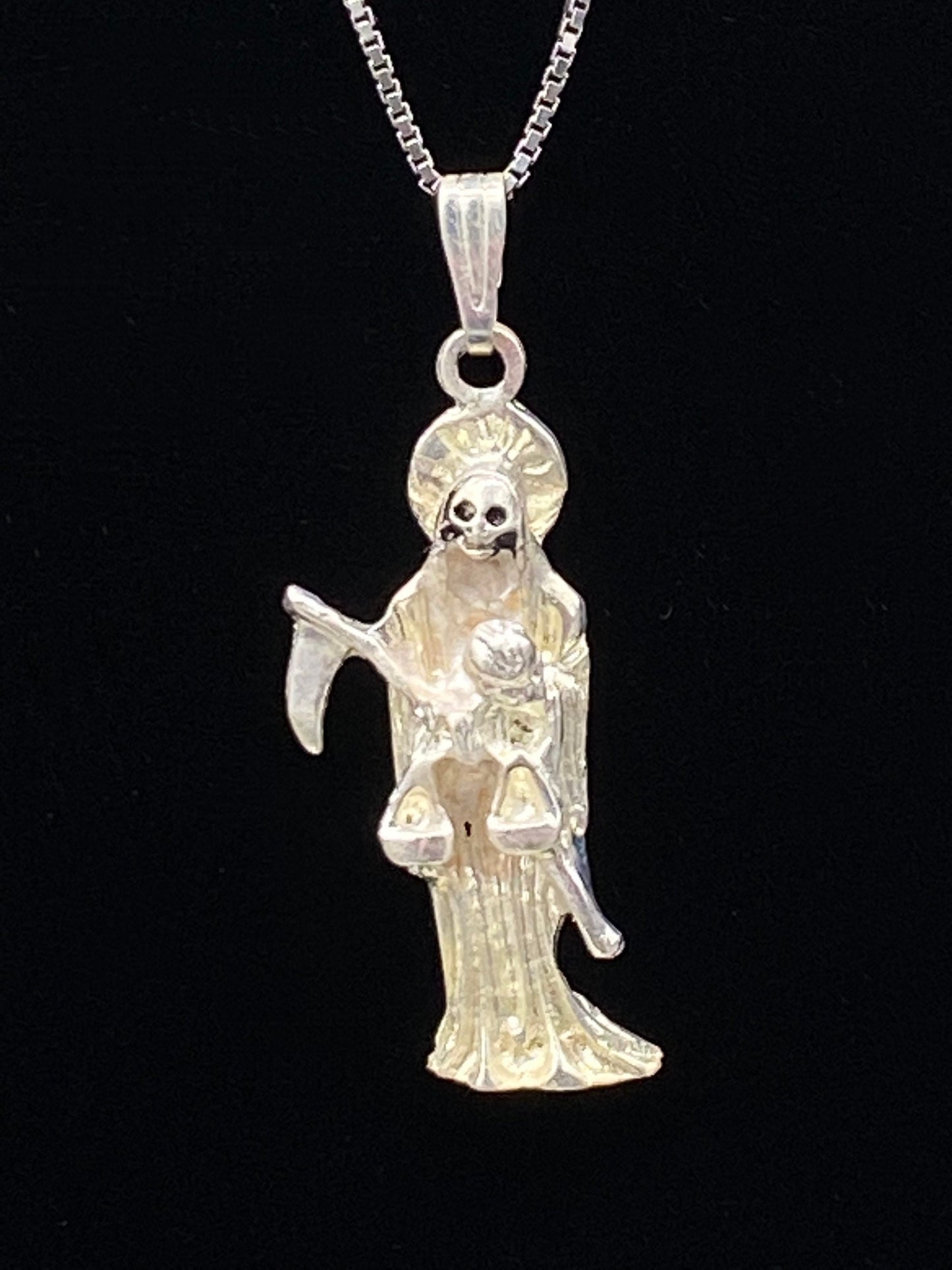 Santa Muerte Pendant + Blessed + Protection + Made in Mexico
