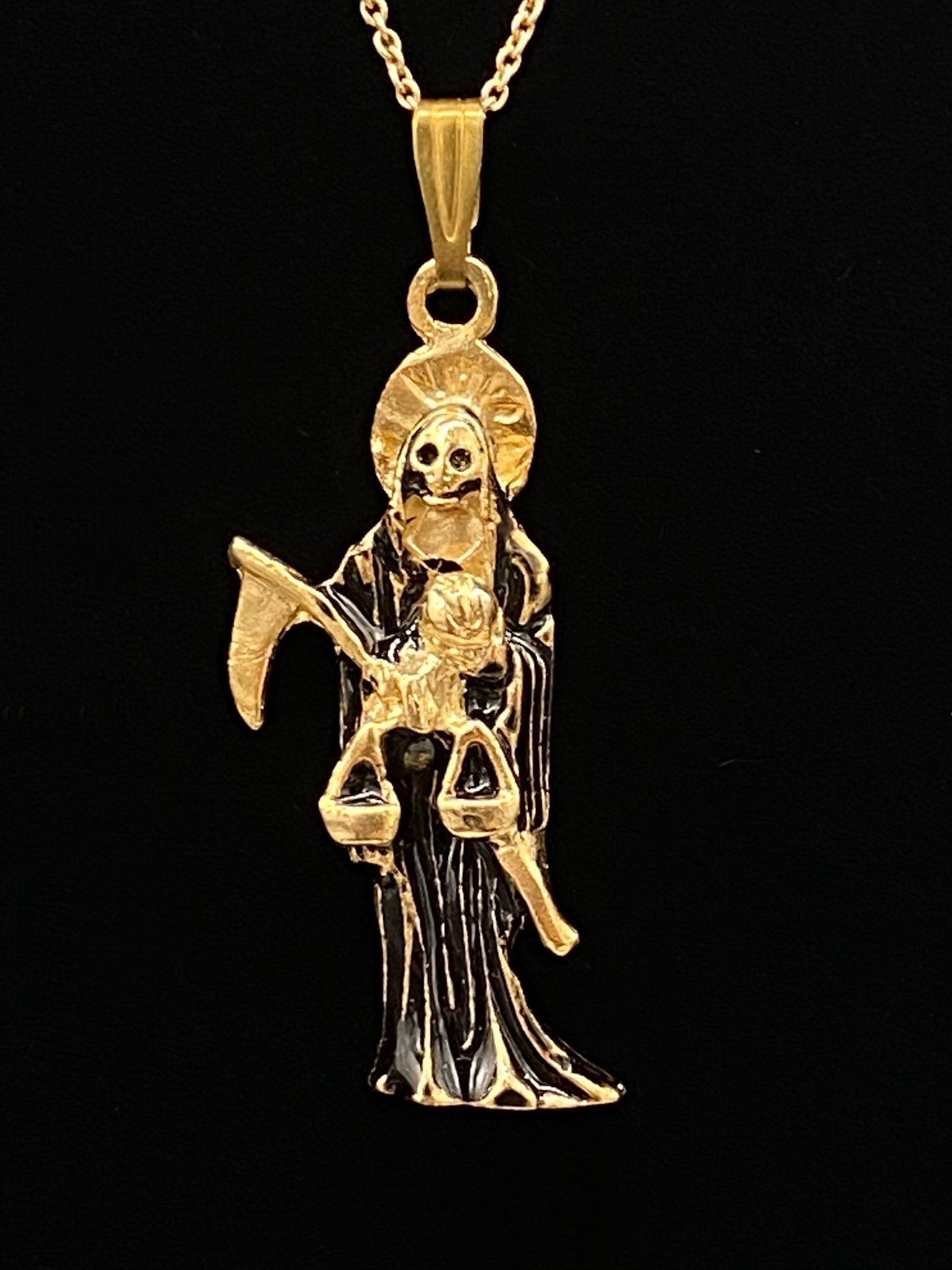 Santa Muerte Pendant + Blessed + Protection + Made in Mexico