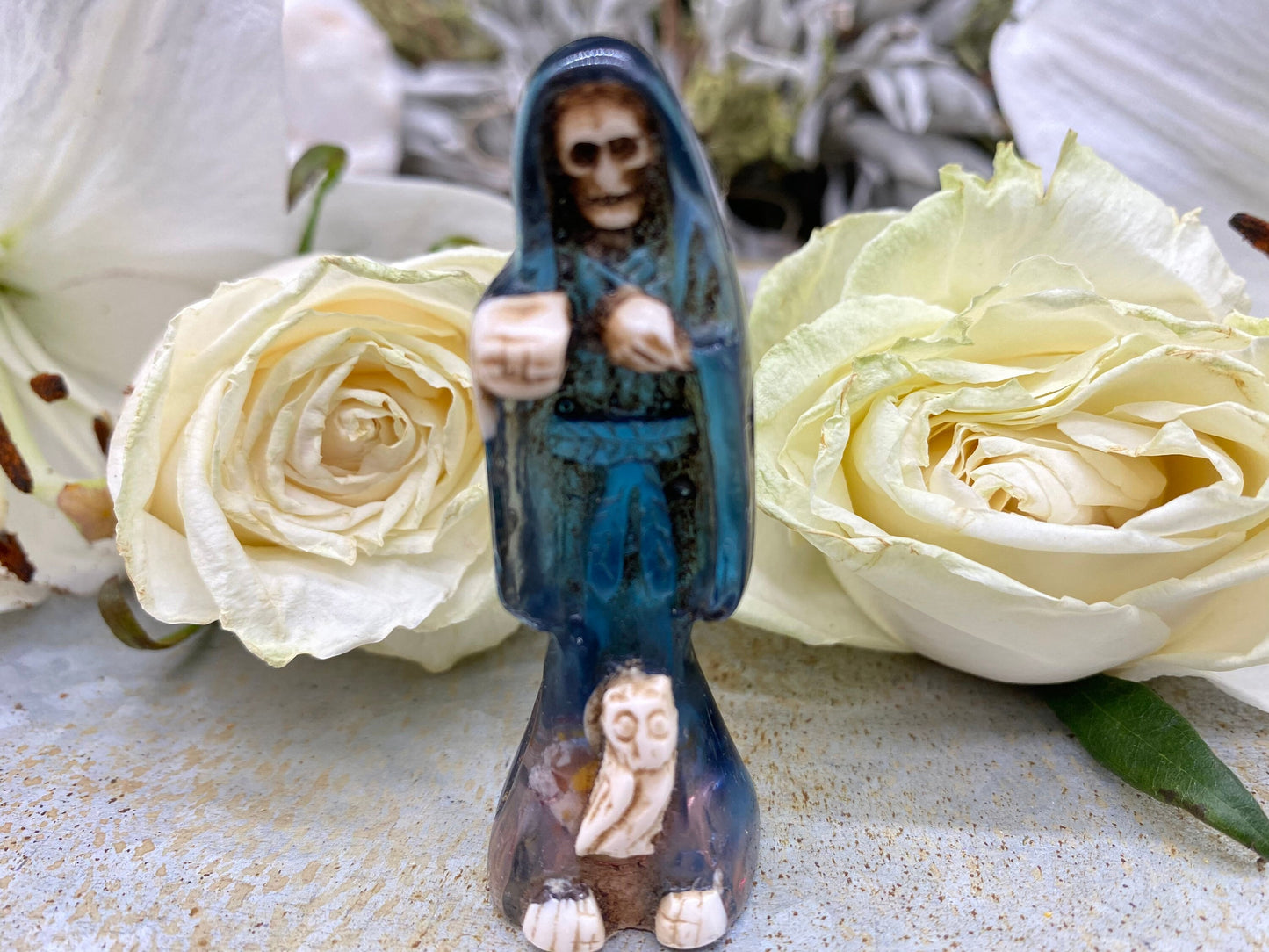 Santa Muerte Statuettes 2.5” + Blessed + Fixed + Made in Mexico