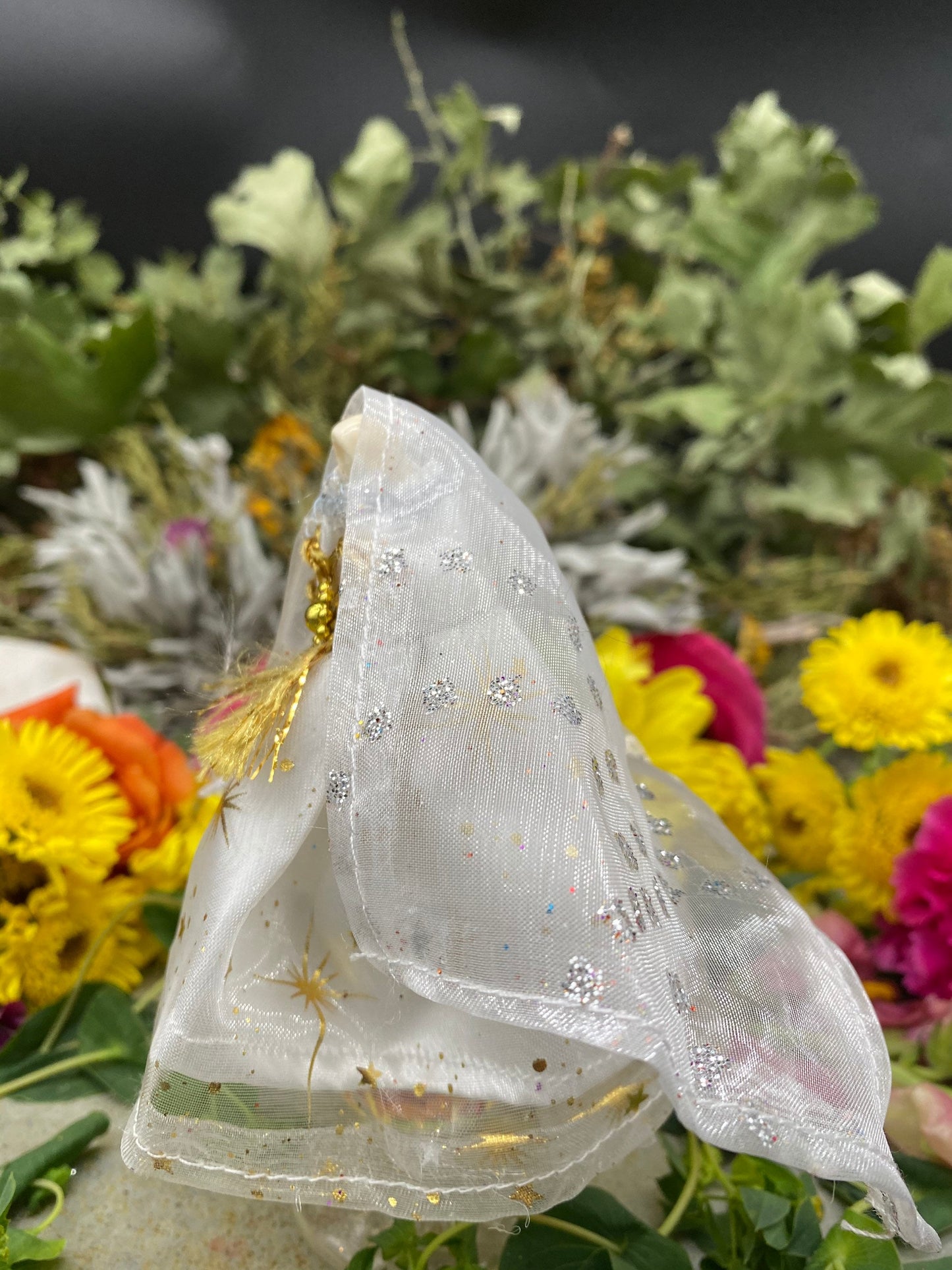 Santa Muerte Blanca Statue with Dress + Fixed + Made in Mexico