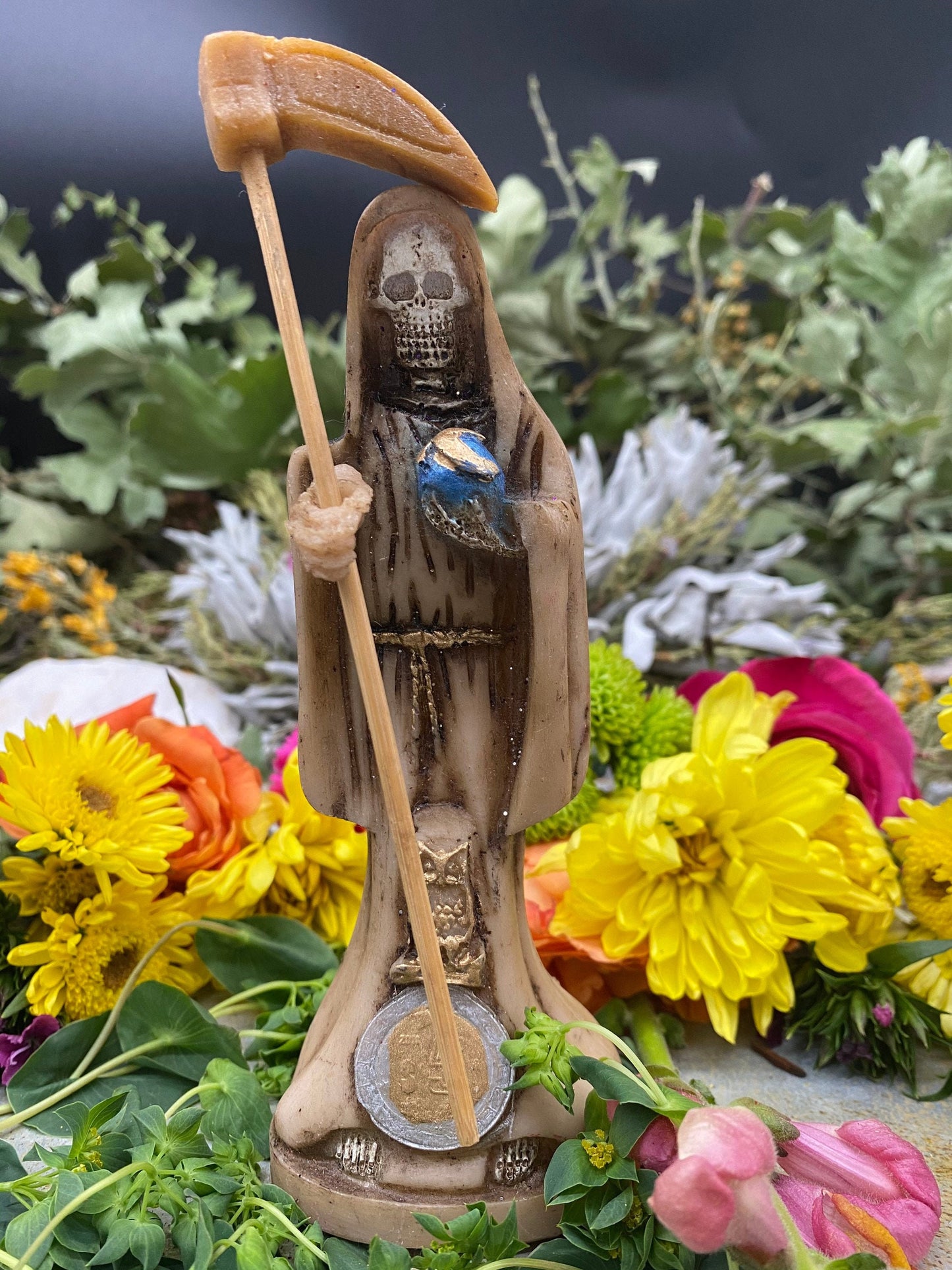 Santa Muerte Bone Statue + Hueso + Baptized + Fixed + Made in Mexico