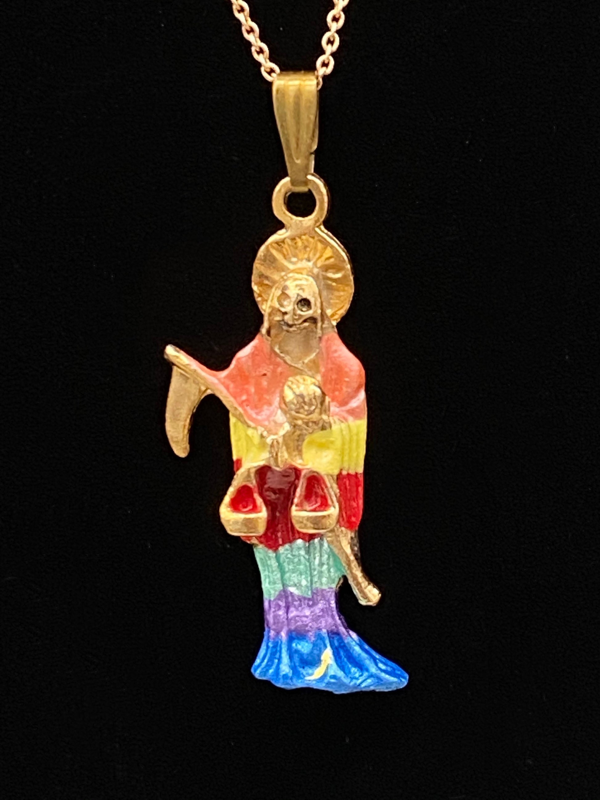 Santa Muerte Pendant + Blessed + Protection + Made in Mexico