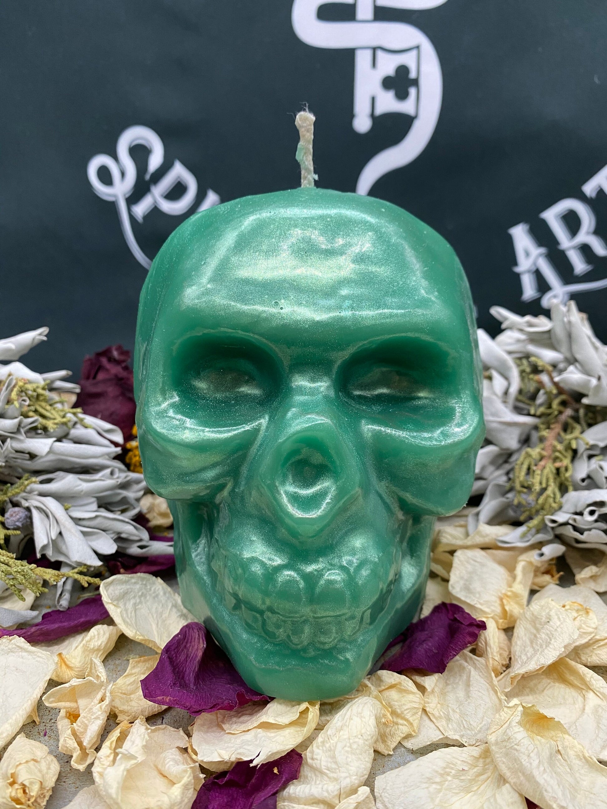 Large Skull Candle
