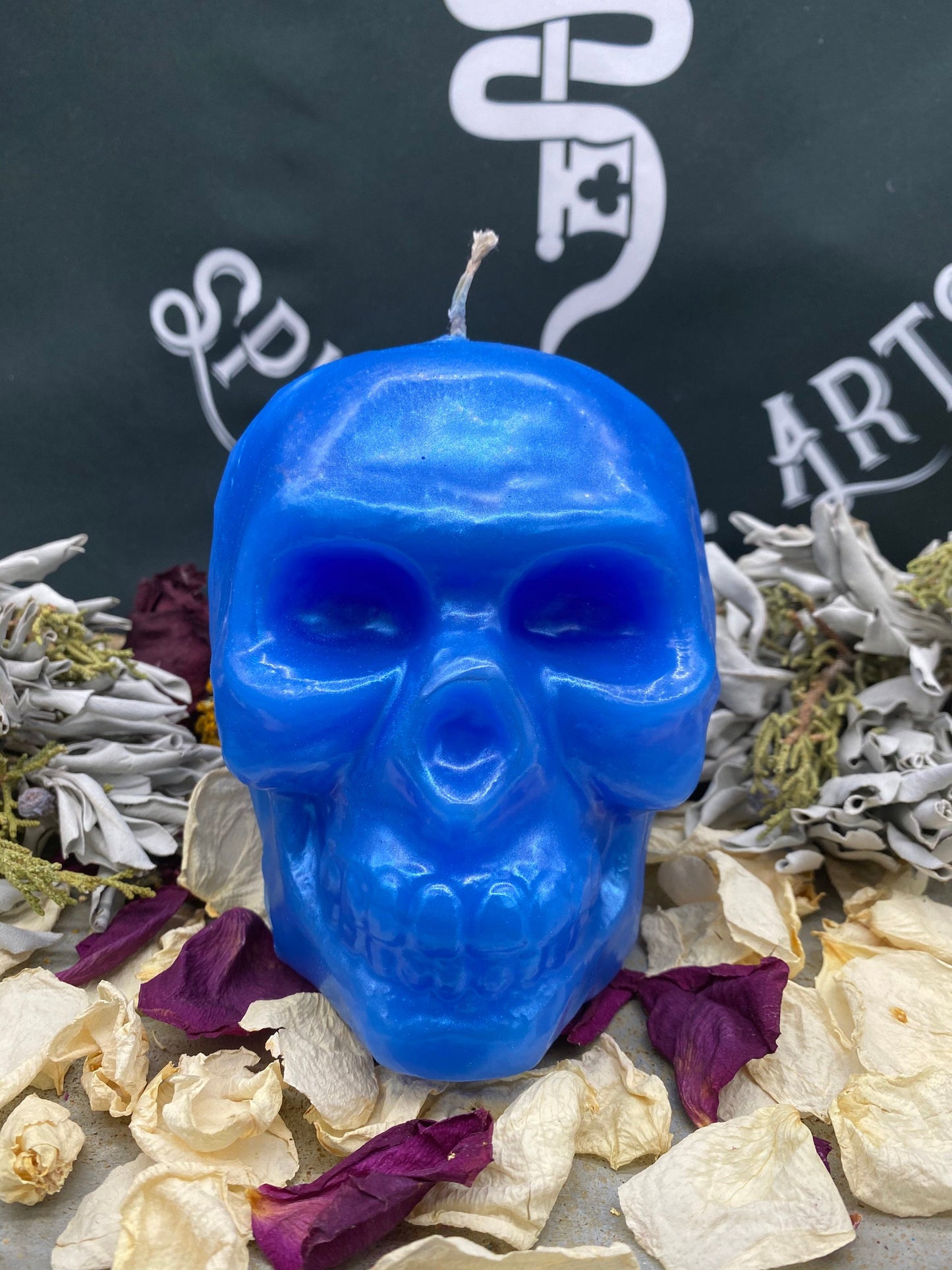 Large Skull Candle