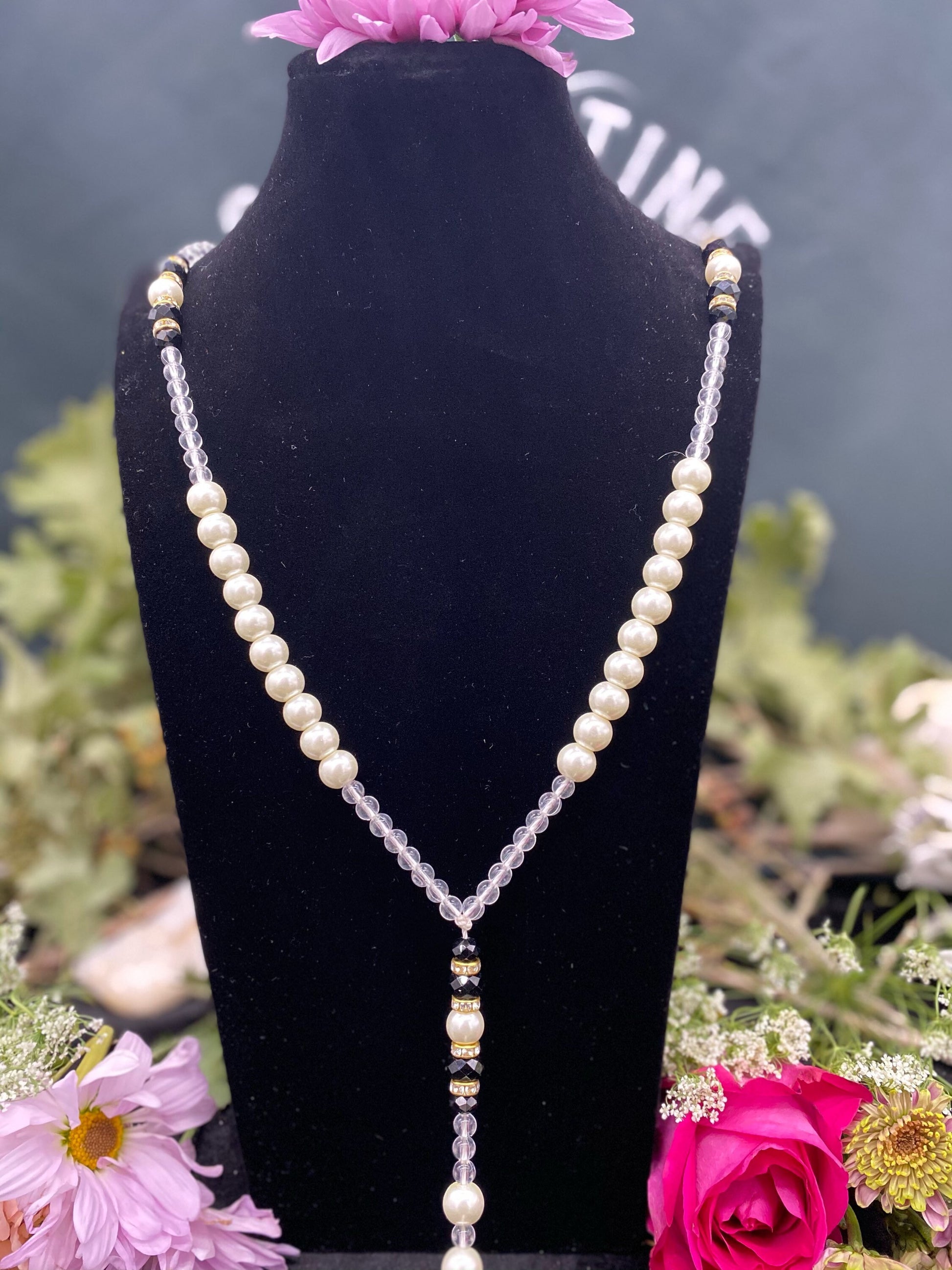 Long Santa Muerte Blanca Rosary + Blessed + Hecho en Mexico + Rosario
