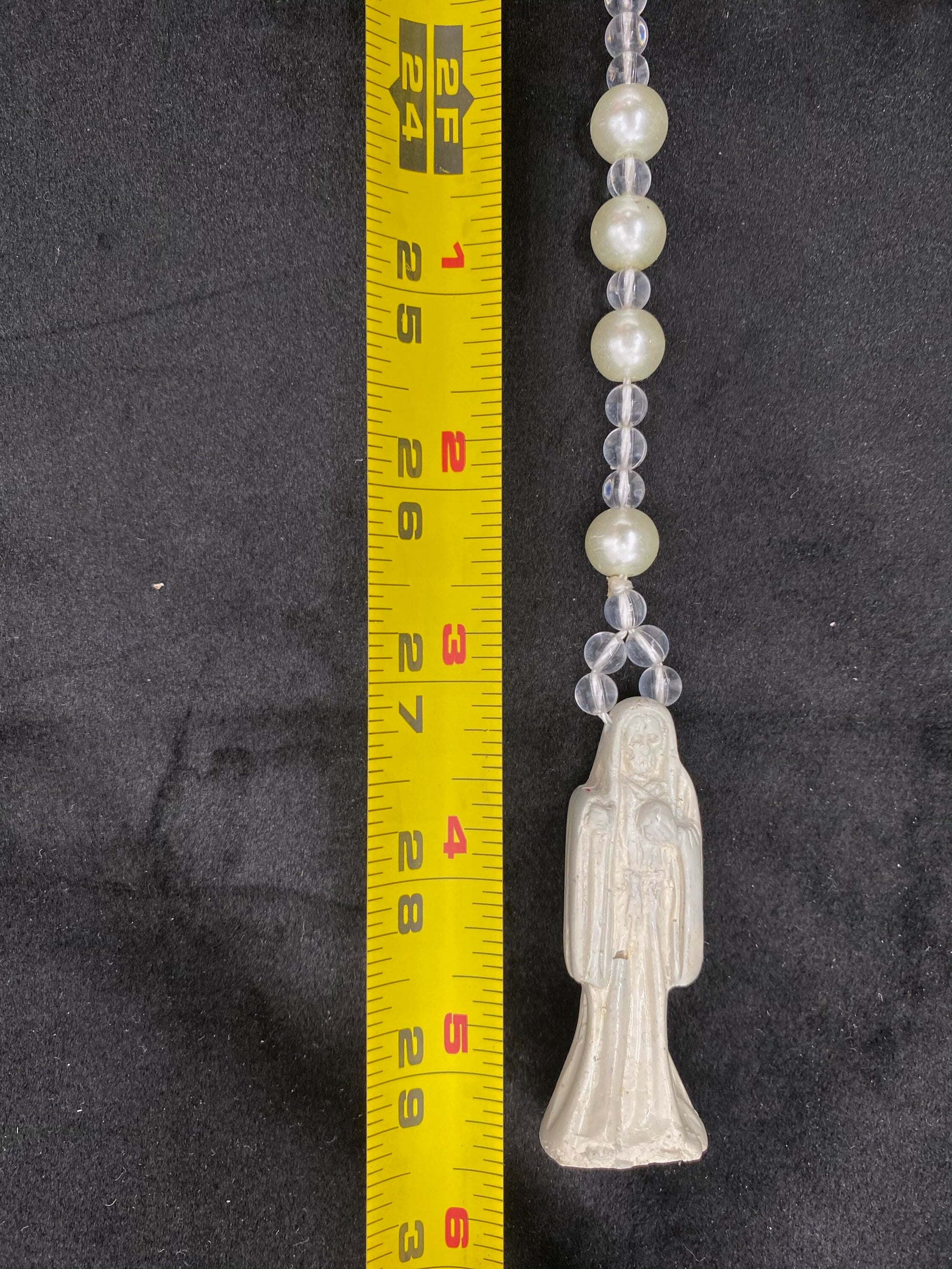 Long Santa Muerte Blanca Rosary + Blessed + Hecho en Mexico + Rosario