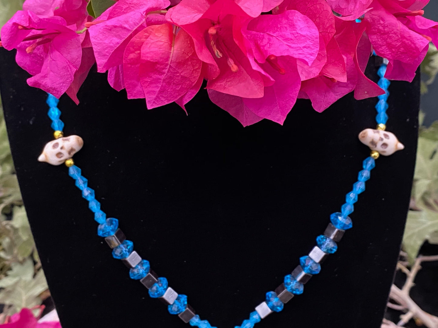 Santa Muerte Azul Rosary + Blue + Blessed + Handcrafted in Mexico + Rosario
