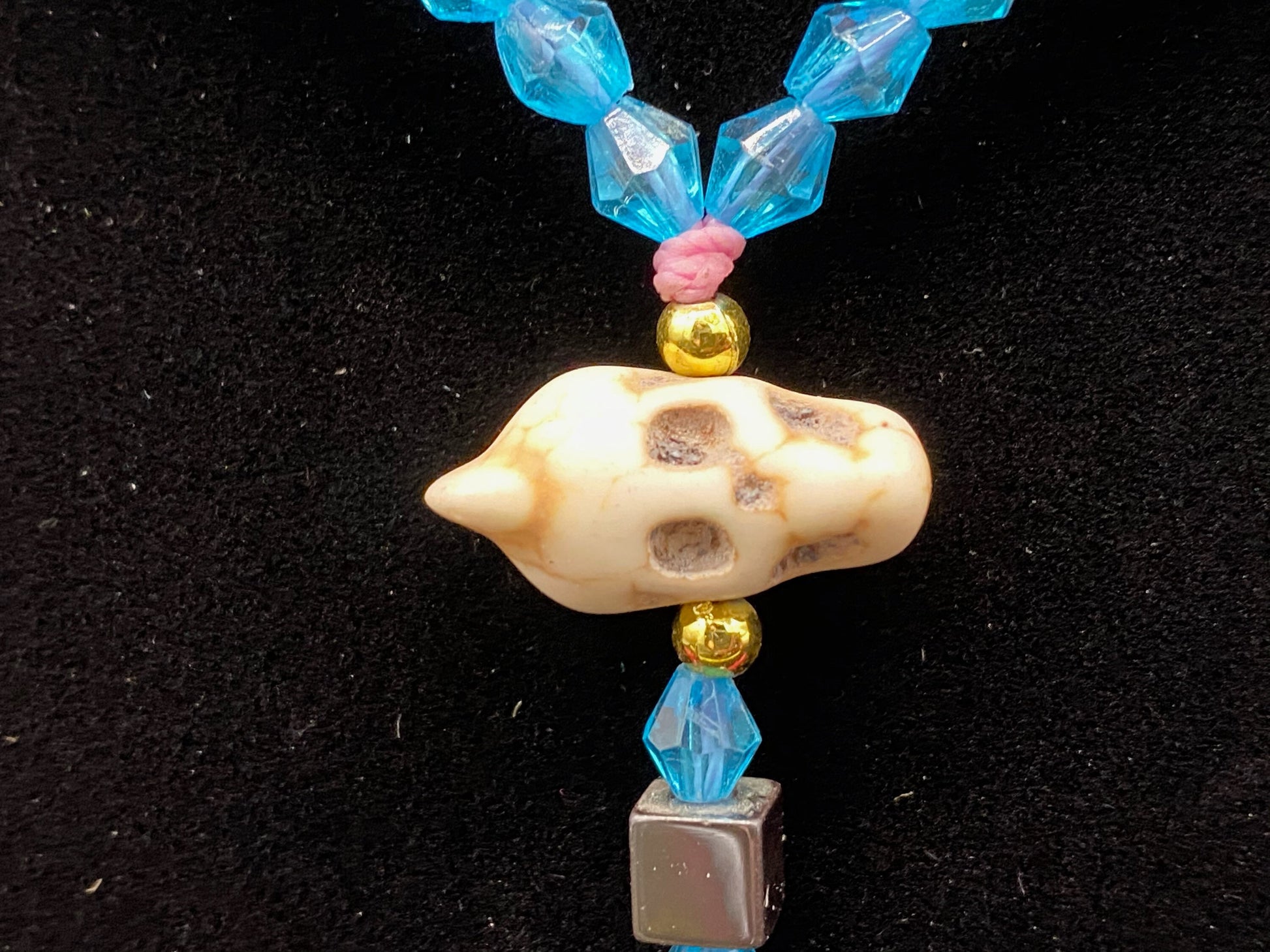Santa Muerte Azul Rosary + Blue + Blessed + Handcrafted in Mexico + Rosario