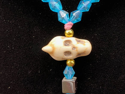 Santa Muerte Azul Rosary + Blue + Blessed + Handcrafted in Mexico + Rosario