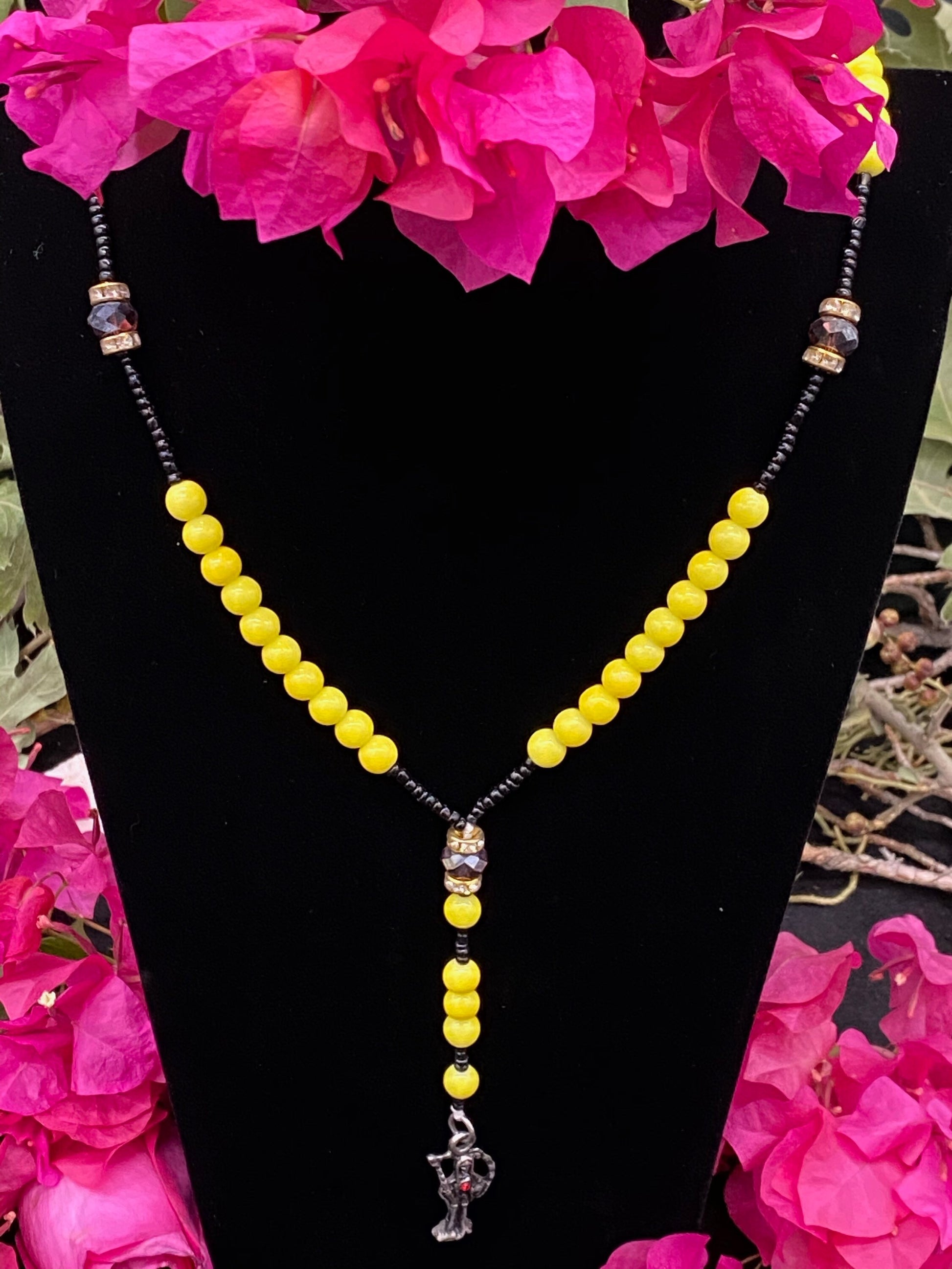 Santa Muerte Amarilla Rosary + Blessed + Handcrafted in Mexico + Rosario