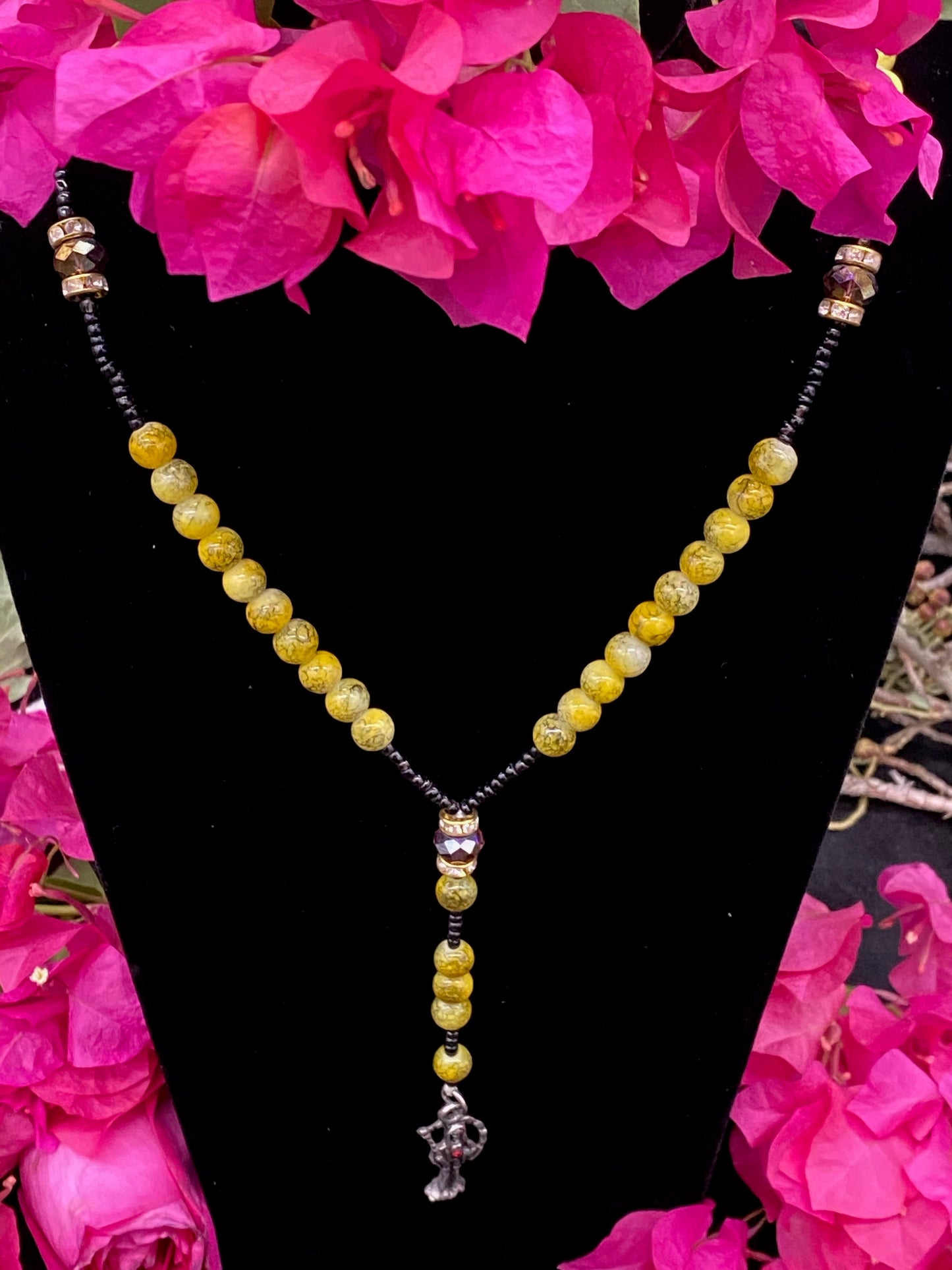 Santa Muerte Amarilla Rosary + Blessed + Handcrafted in Mexico + Rosario