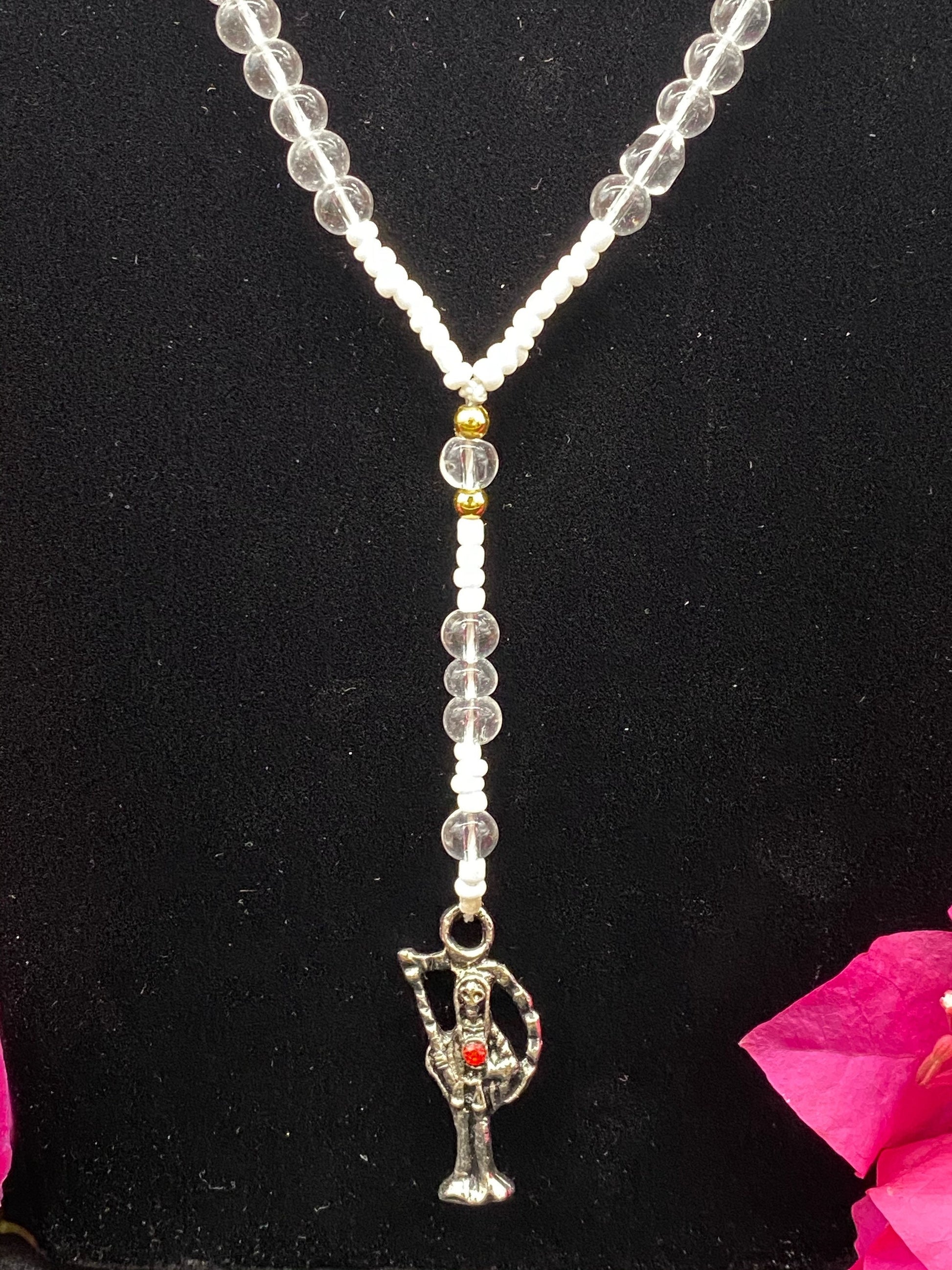 Santa Muerte Blanca Rosary + Blessed + Handcrafted in Mexico + Rosario