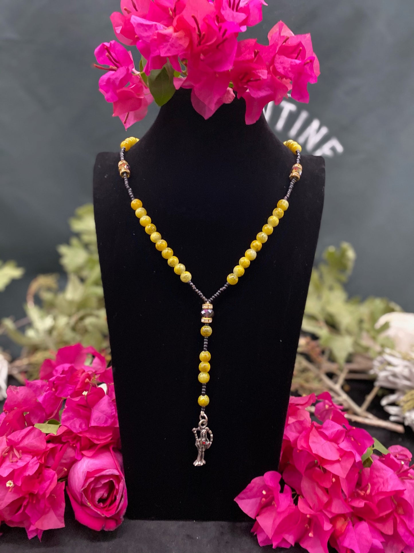 Santa Muerte Amarilla Rosary + Blessed + Handcrafted in Mexico + Rosario