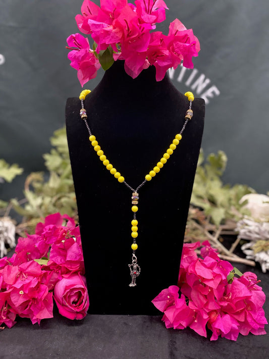 Santa Muerte Amarilla Rosary + Blessed + Handcrafted in Mexico + Rosario