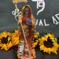 Deluxe Santa Muerte Statue + 24K Gold + 7” + Baptized + Fixed + Made in Mexico