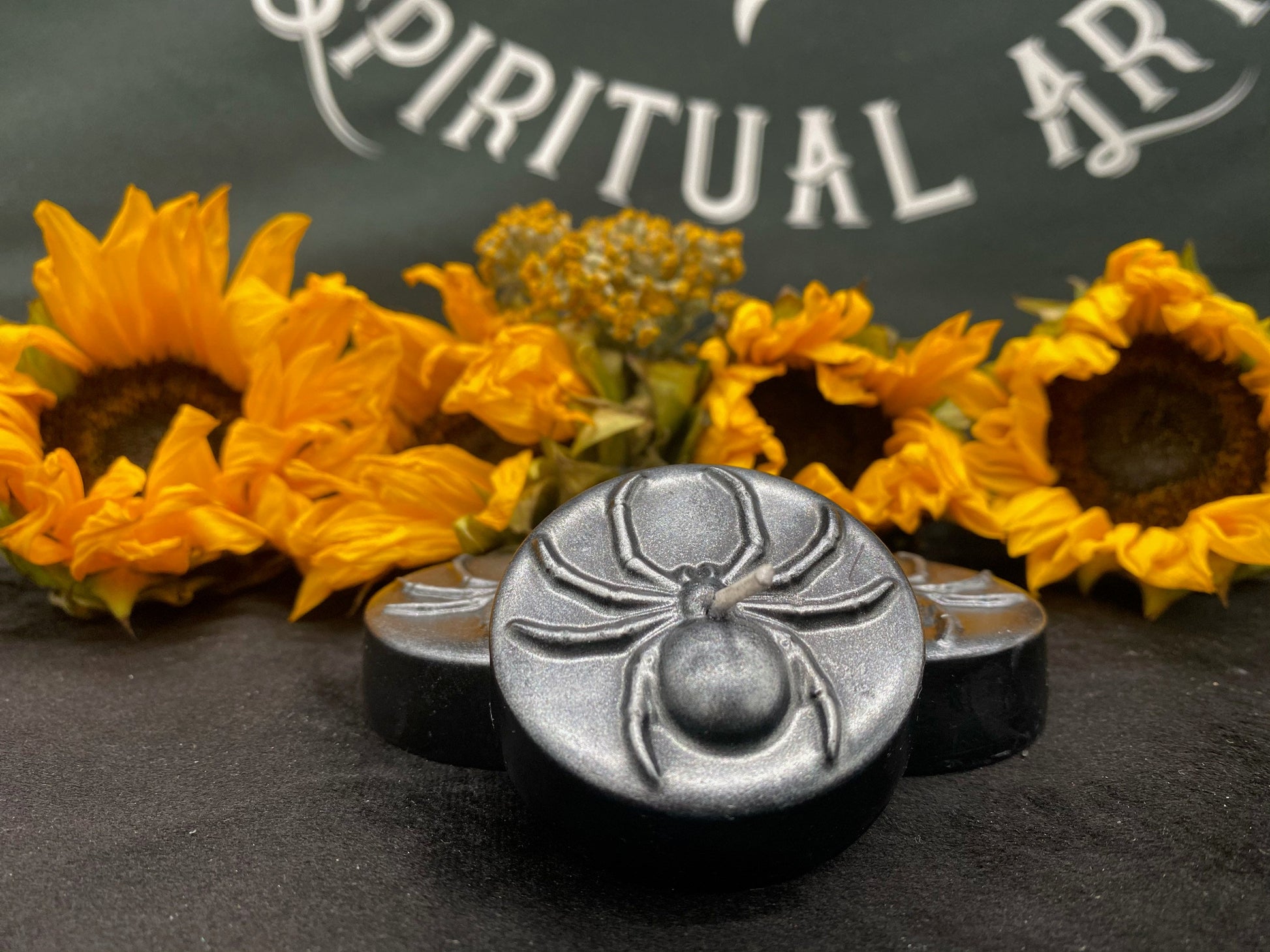Spider Tealight Candles + Gift Box + Santa Muerte + Samhain + Halloween
