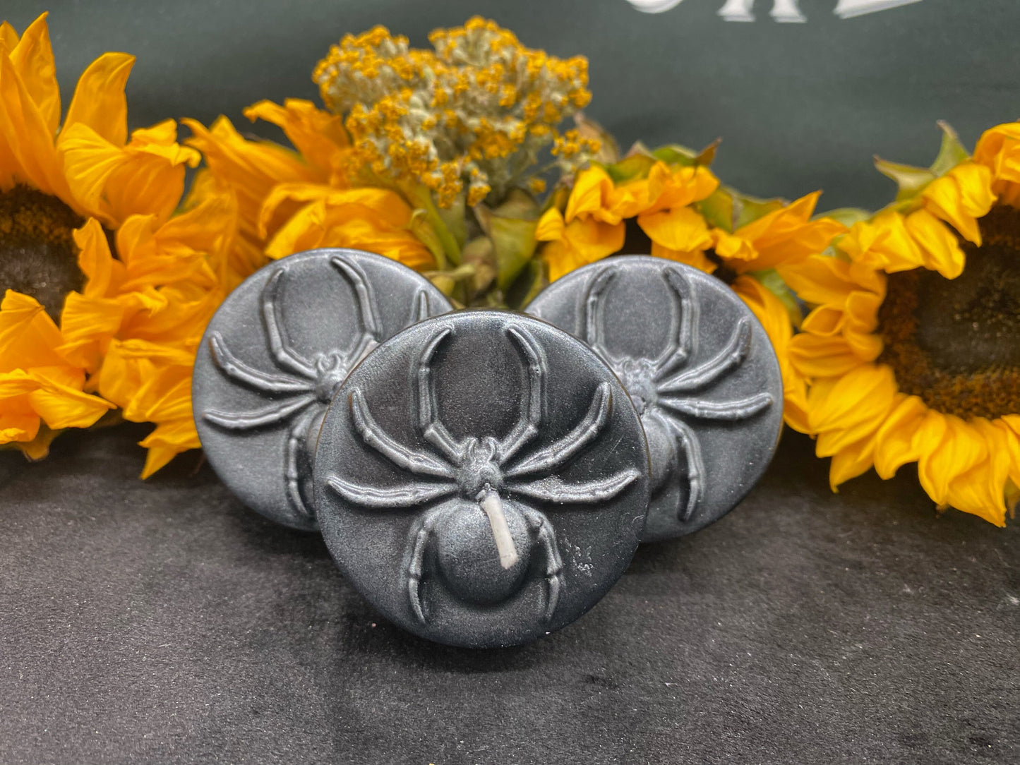 Spider Tealight Candles + Gift Box + Santa Muerte + Samhain + Halloween