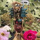 Santa Muerte Azteca Statue + 24K Gold + Baptized + Fixed + Made in Mexico