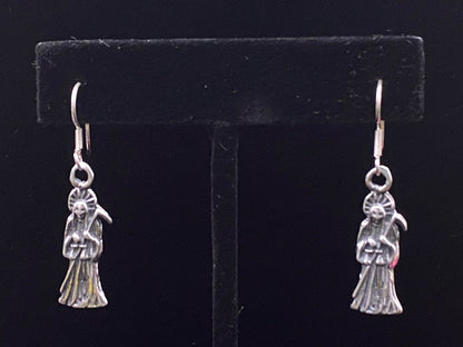 Santa Muerte Sterling Silver Earrings + Protection + Made in Mexico