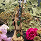 Santa Muerte Azteca Statue + 24K Gold + Baptized + Fixed + Made in Mexico