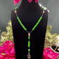 Santa Muerte Verde Rosary + Green + Money + Legal Issues + Justice + Blessed + Handcrafted in Mexico + Rosario