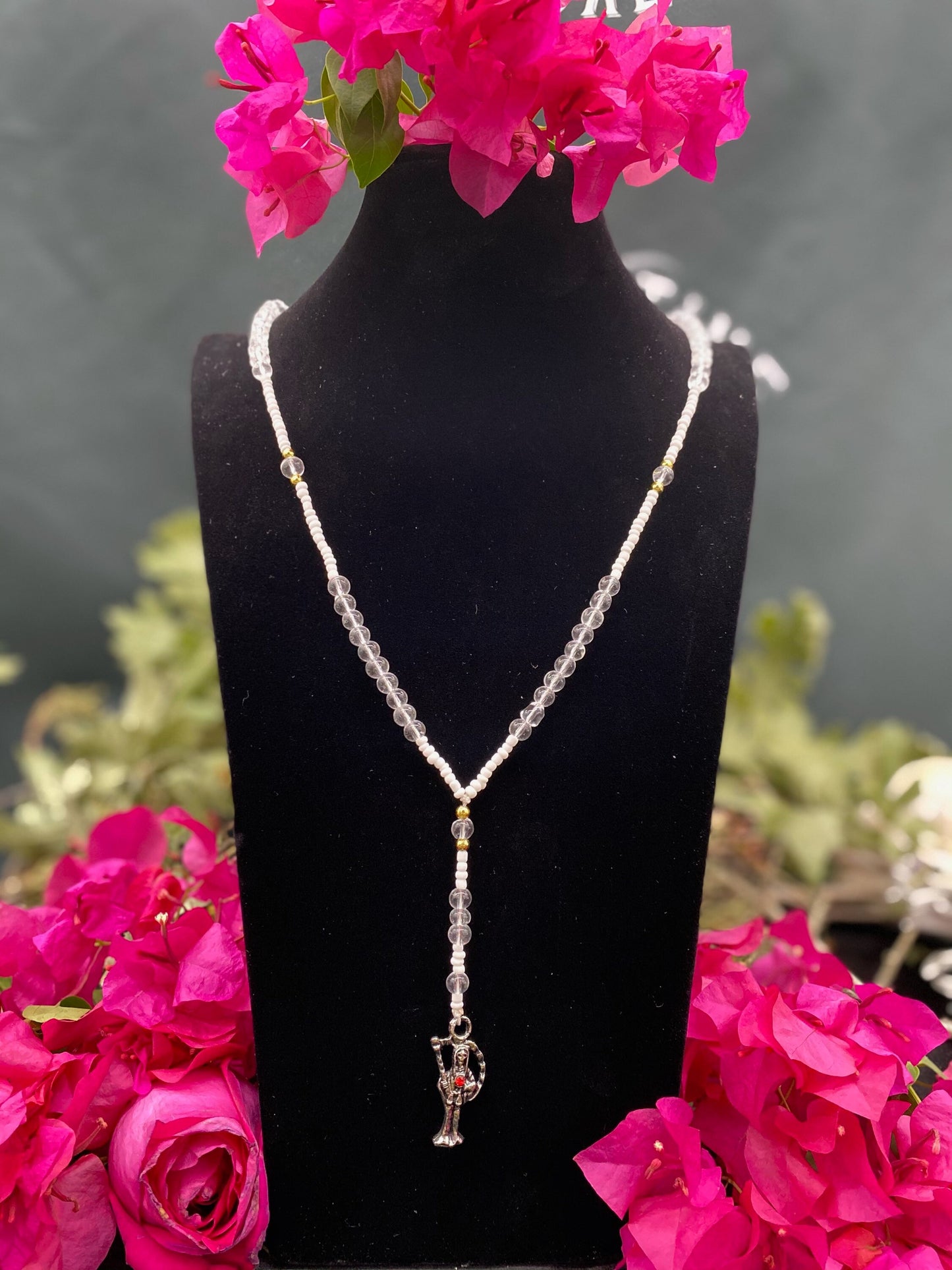 Santa Muerte Blanca Rosary + Blessed + Handcrafted in Mexico + Rosario
