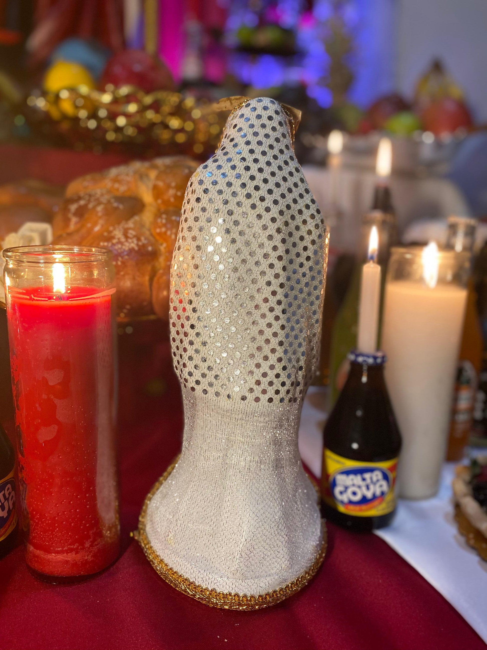 Santa Muerte Blanca Statue + 12” + Fixed and Baptized on Feast Day