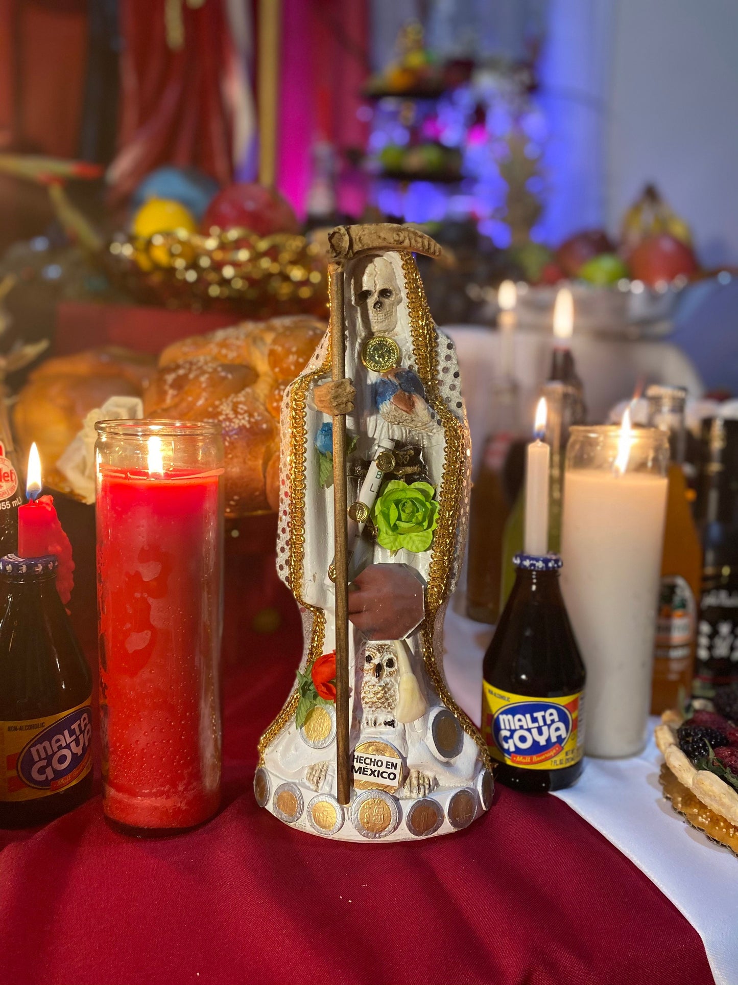 Santa Muerte Blanca Statue + 12” + Fixed and Baptized on Feast Day