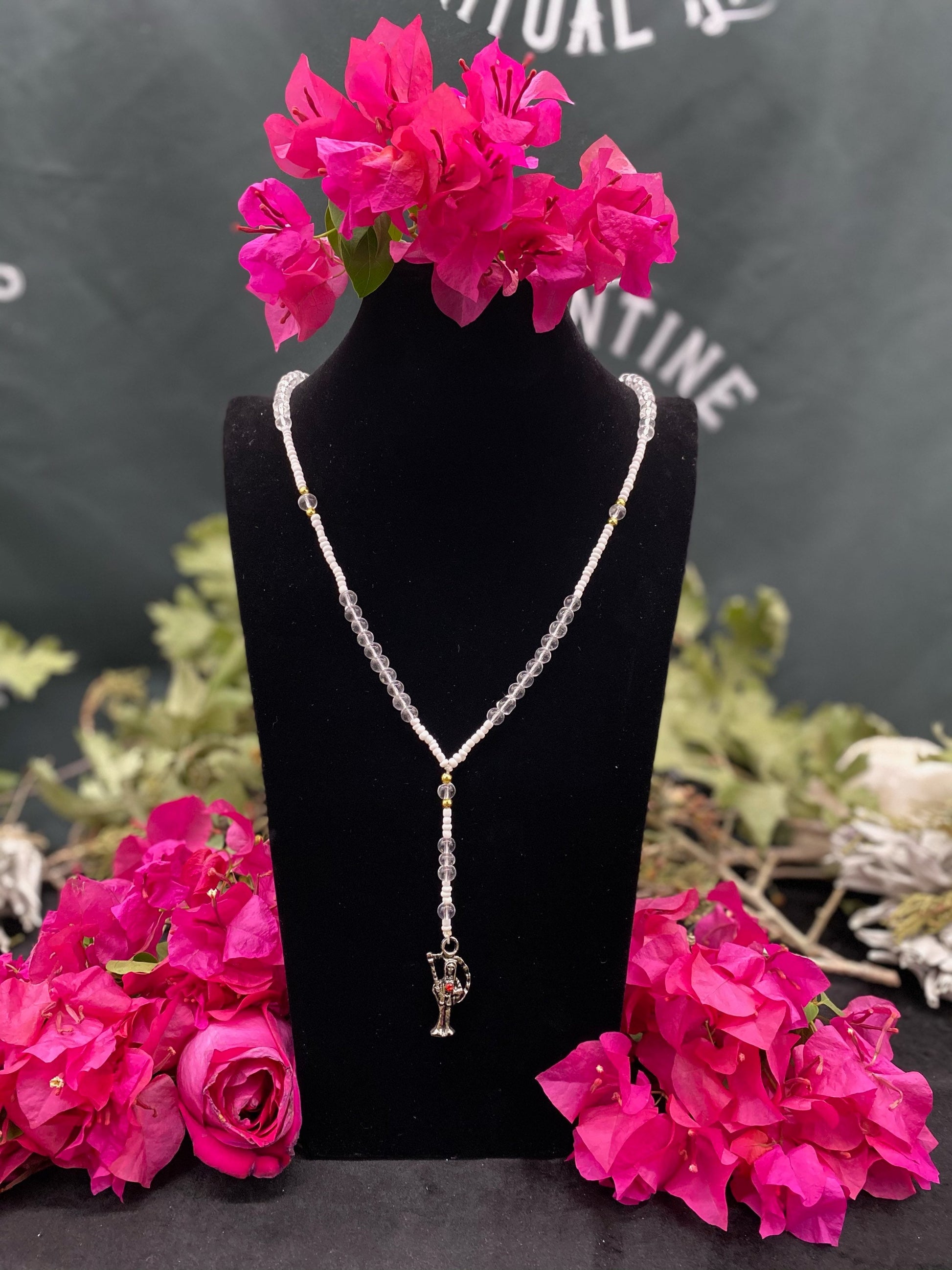 Santa Muerte Blanca Rosary + Blessed + Handcrafted in Mexico + Rosario