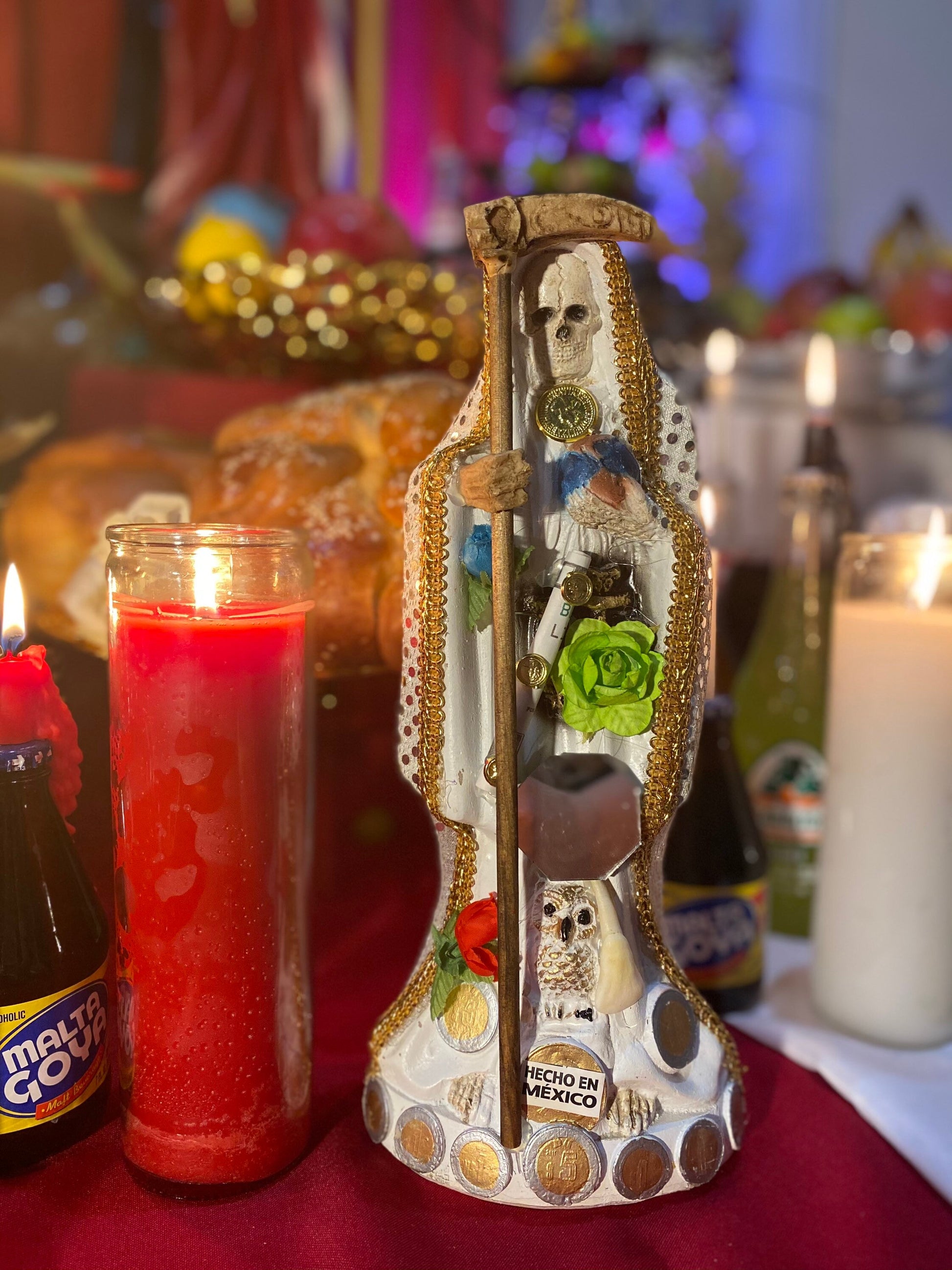 Santa Muerte Blanca Statue + 12” + Fixed and Baptized on Feast Day