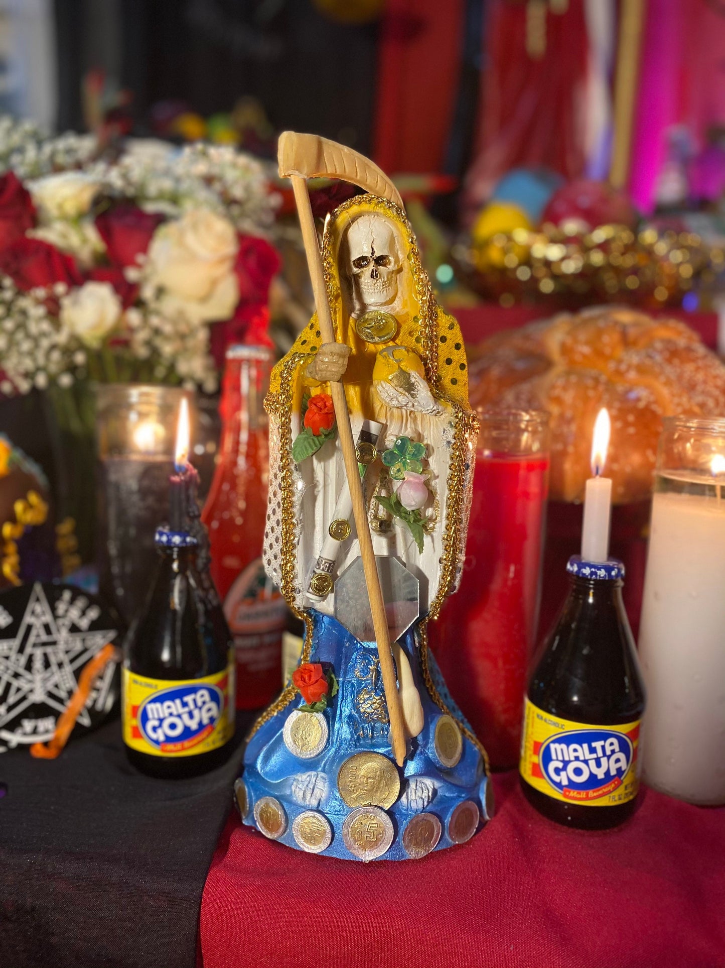 Santa Muerte Abre Camino Statue + 12” + Fixed and Baptized on Feast Day + 24K Gold