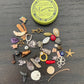 Medium Vintage Fargostein Tinned Travel Bone, Shell, and Trinket Divination Collection (40 Pieces)