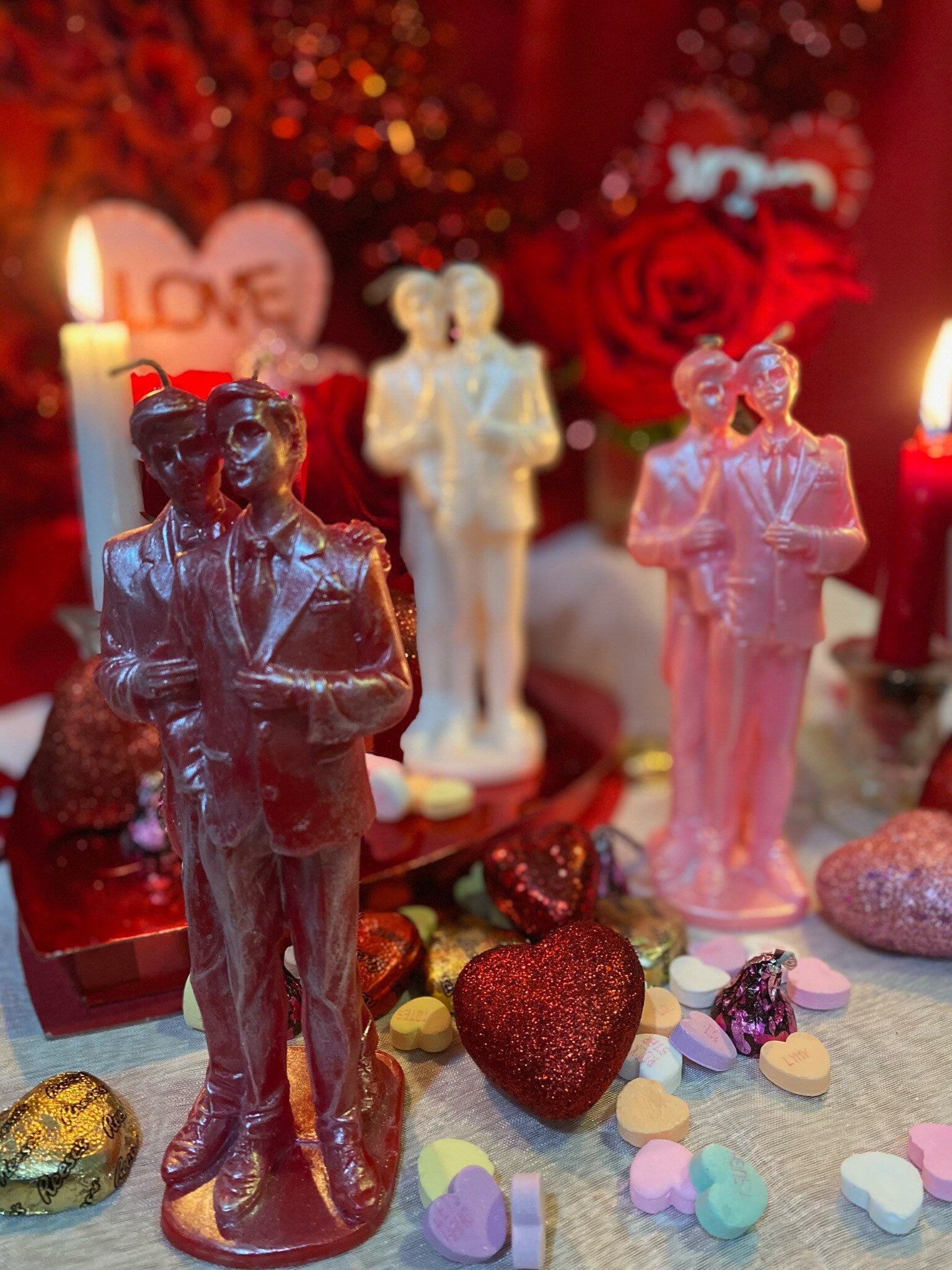 Gay Love Candle + Grooms + Marriage + Husbands + Friendship