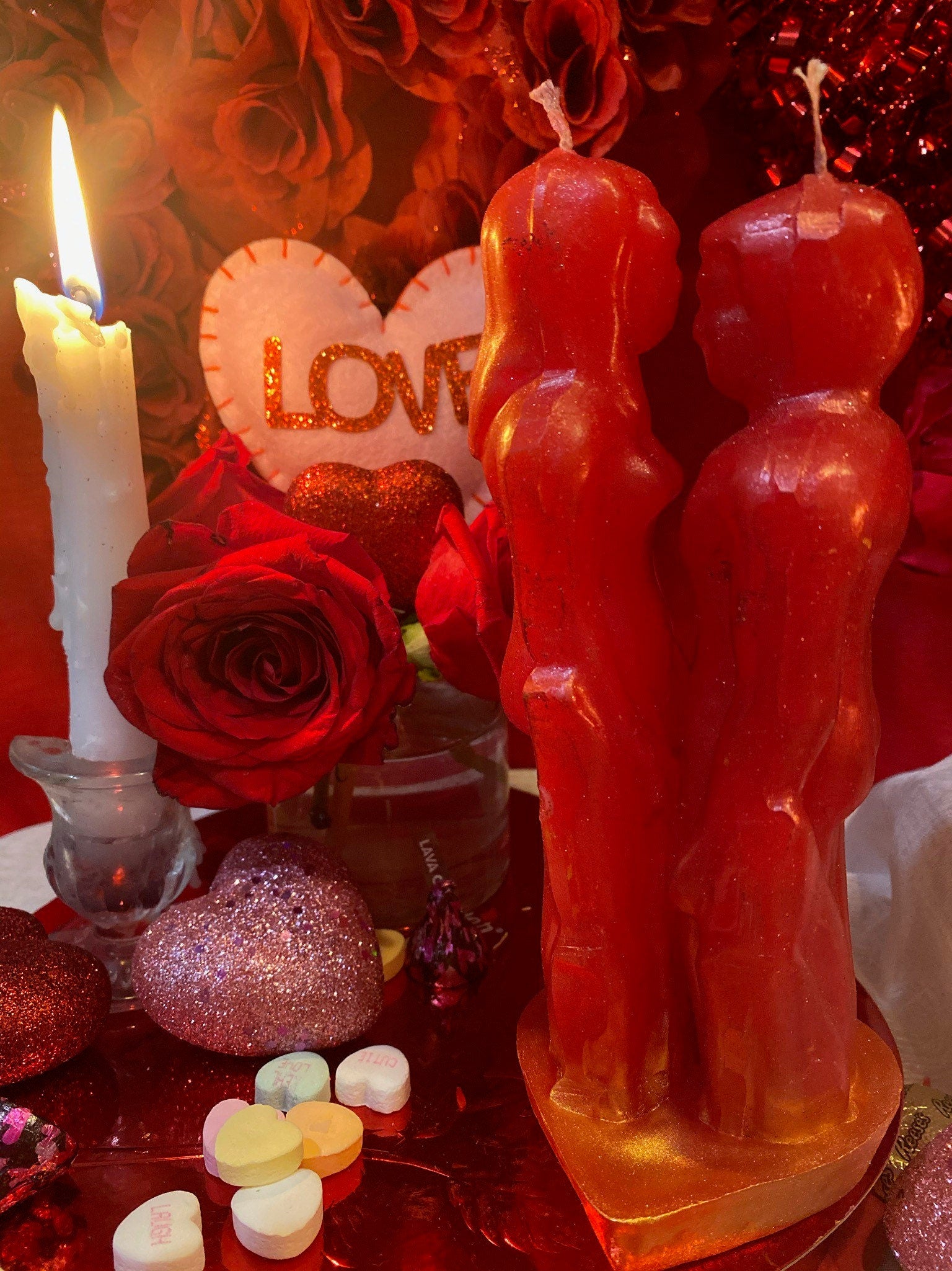Male and Female Lovers Candle + Adam & Eve + Passion + Binding + Marriage + Friendship + Healing
