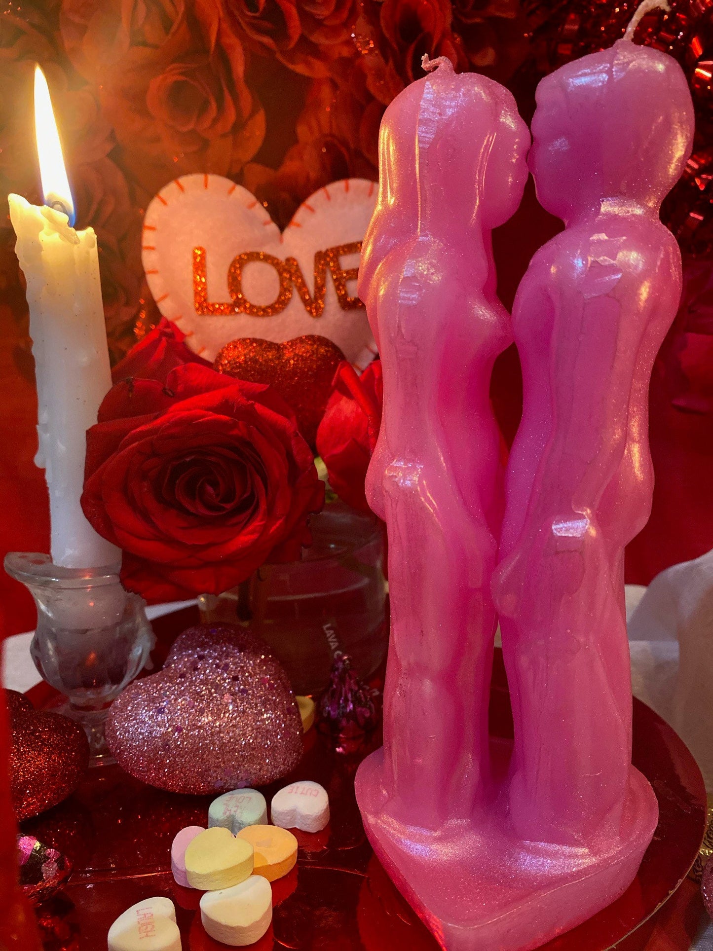 Male and Female Lovers Candle + Adam & Eve + Passion + Binding + Marriage + Friendship + Healing