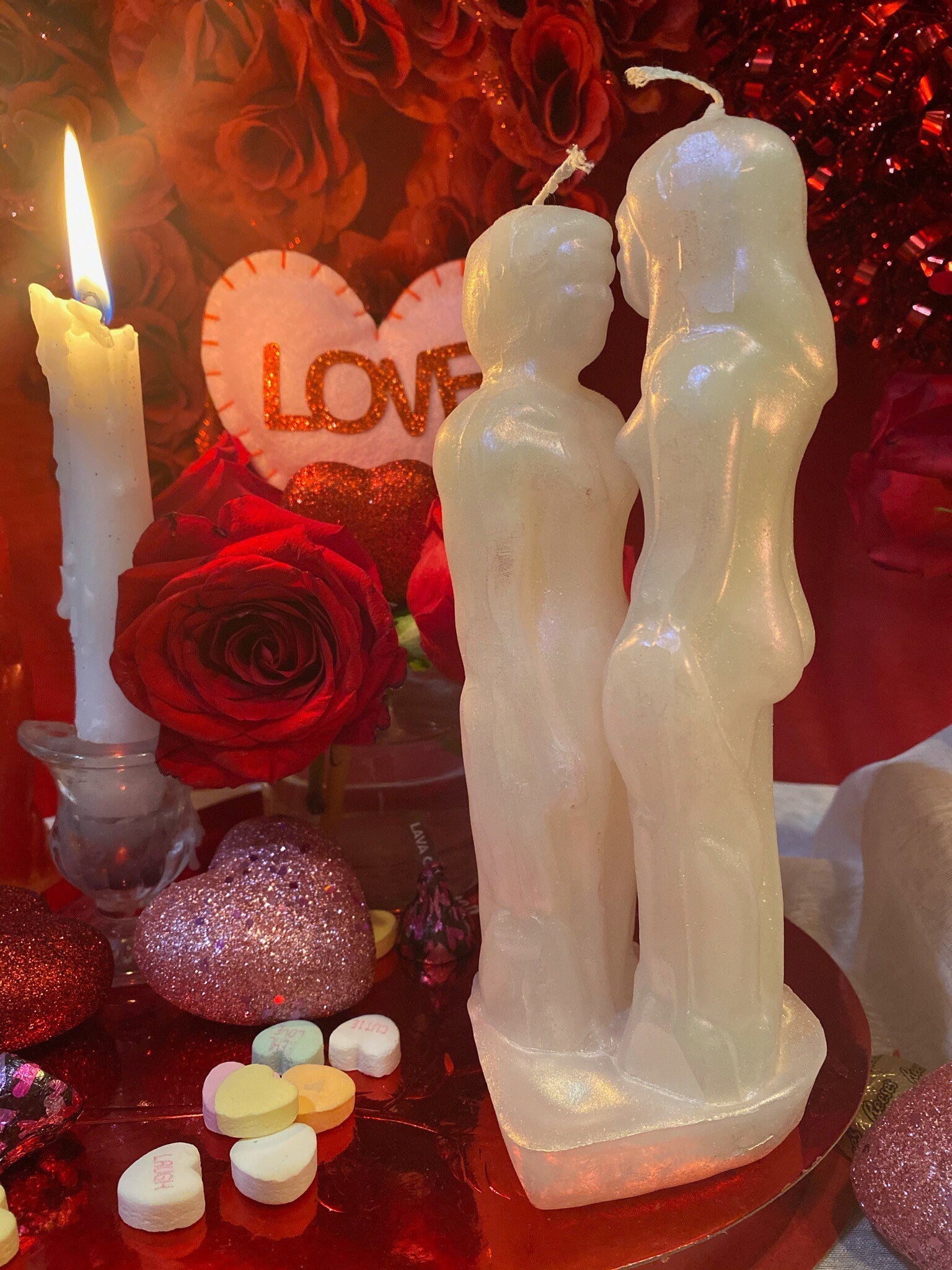 Male and Female Lovers Candle + Adam & Eve + Passion + Binding + Marriage + Friendship + Healing
