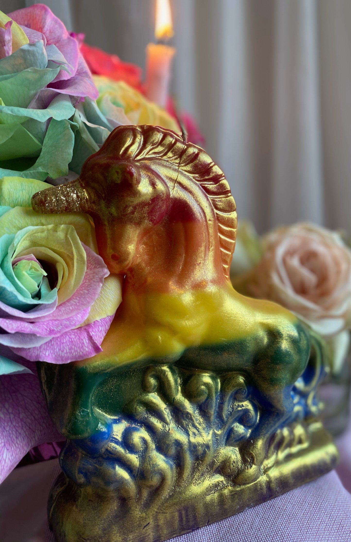 Rainbow Unicorn Candle + Queer Pride + LGBTQI + Wishes
