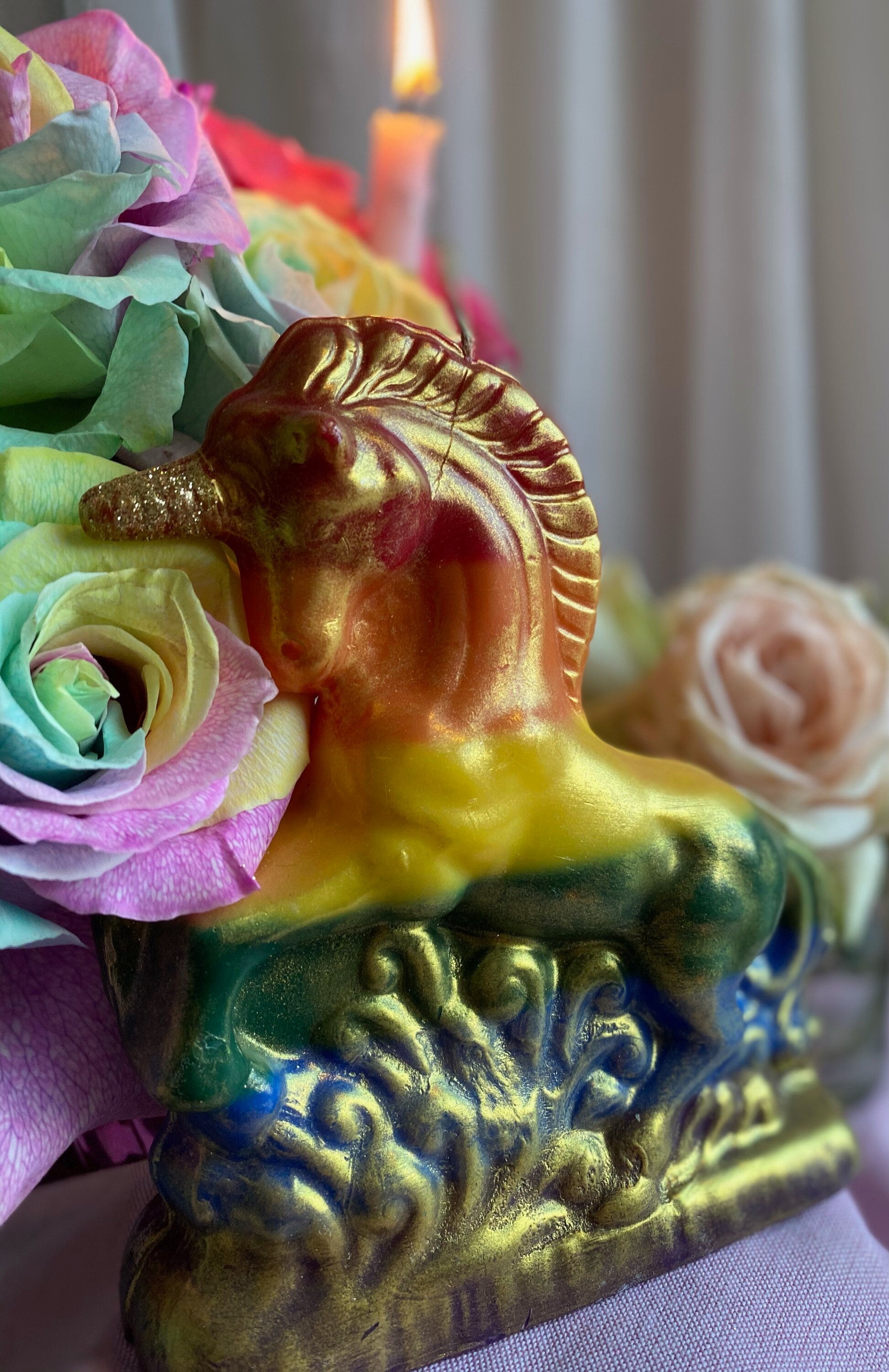 Rainbow Unicorn Candle + Queer Pride + LGBTQI + Wishes