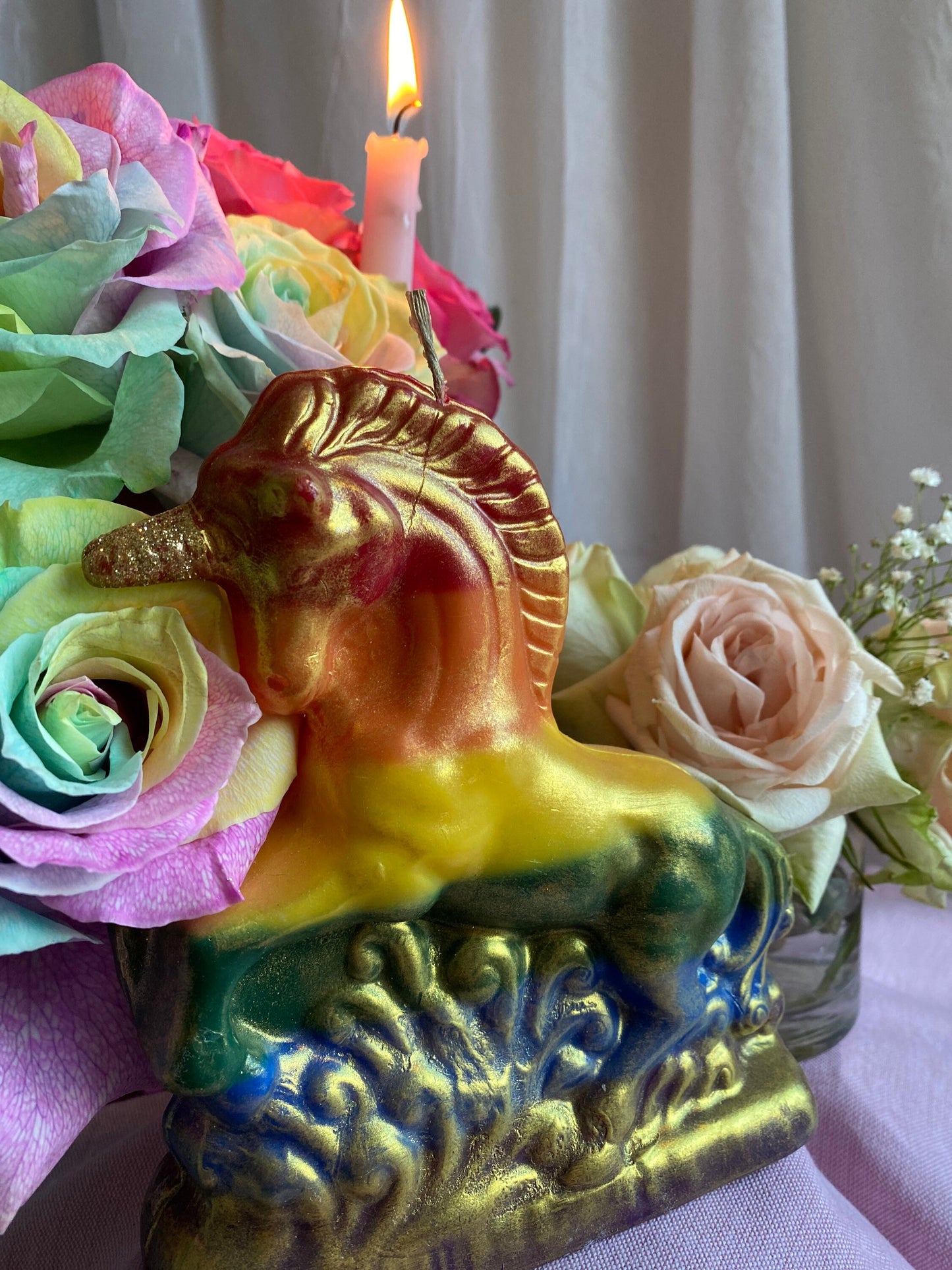 Rainbow Unicorn Candle + Queer Pride + LGBTQI + Wishes