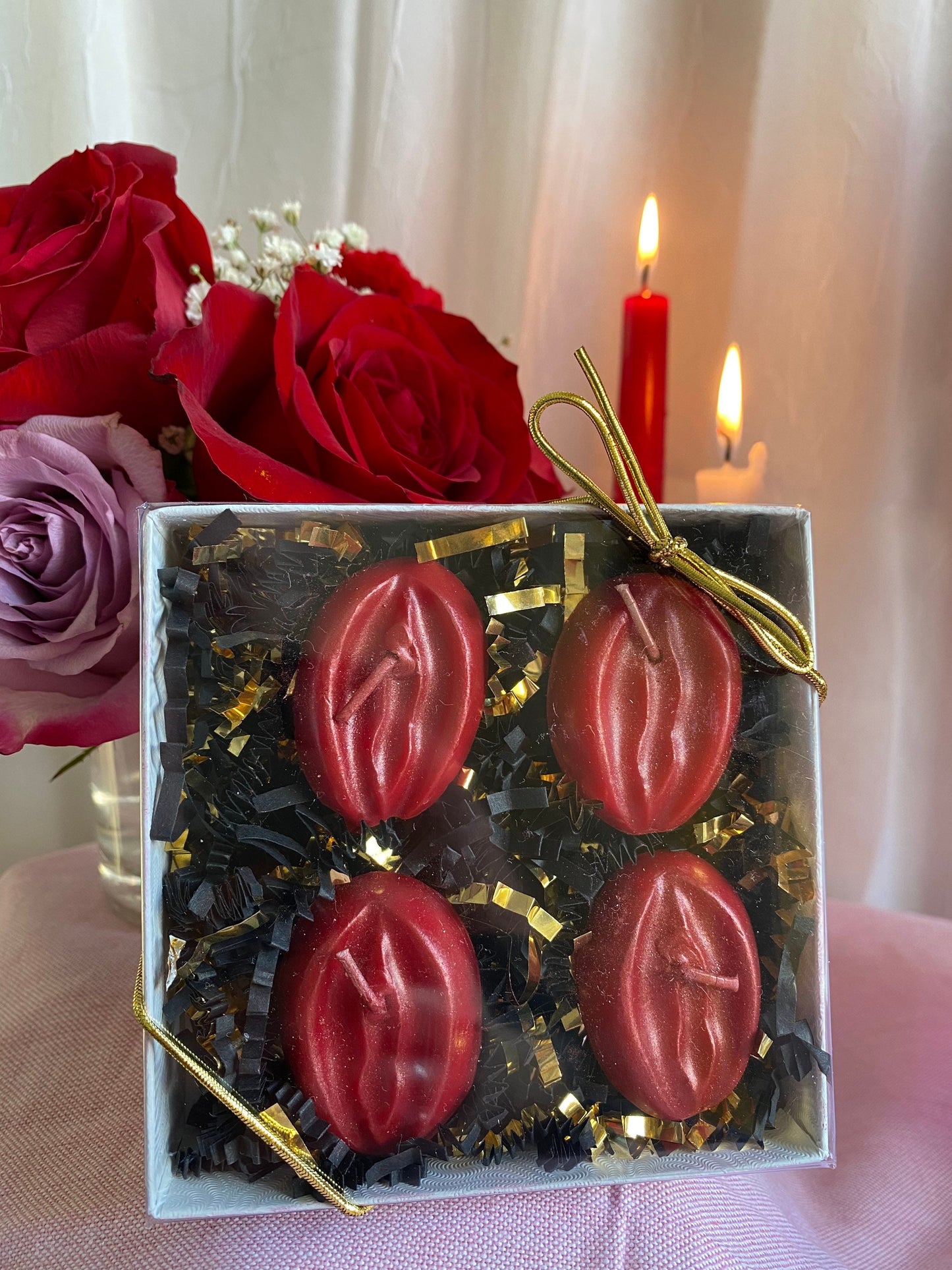 Vagina Tealight Candles in Gift Box + Vulva + Love + Passion + Genital Health