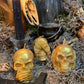 Three Wise Skulls Candle Set + Hear No Evil + See No Evil + Speak No Evil + Stop Jealousy & Gossip + Hide Spells + Santa Muerte