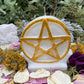 White Pentacle Candle + Witch + Witchcraft + Wicca + Protection