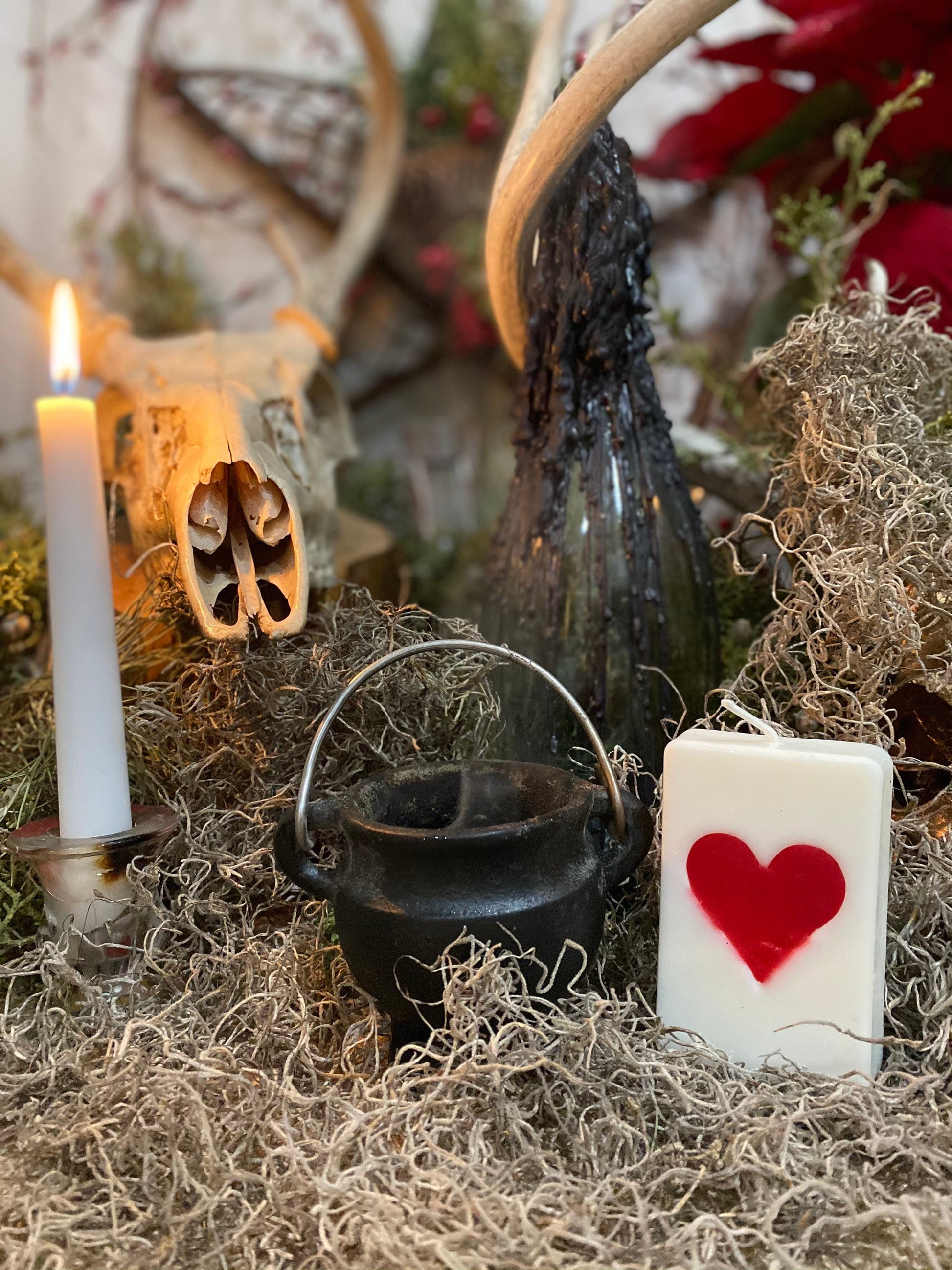 Playing Card Candle + Set of Suits + Conjure + Hoodoo + Folk Magic + Cartomancy + Straight
