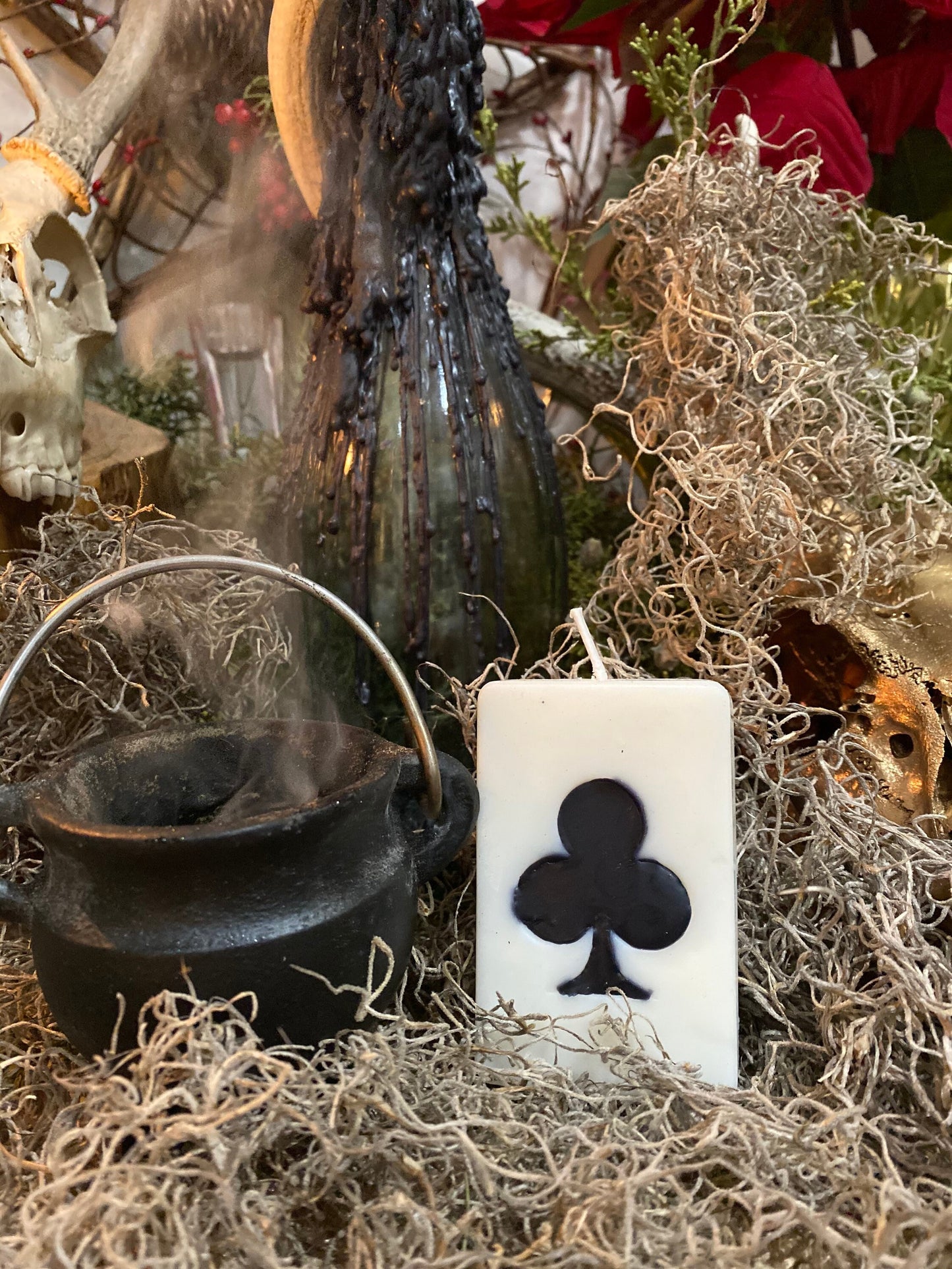 Playing Card Candle + Set of Suits + Conjure + Hoodoo + Folk Magic + Cartomancy + Straight