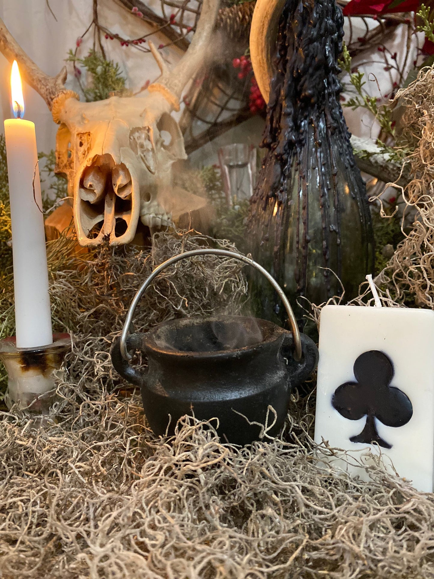Playing Card Candle + Set of Suits + Conjure + Hoodoo + Folk Magic + Cartomancy + Straight