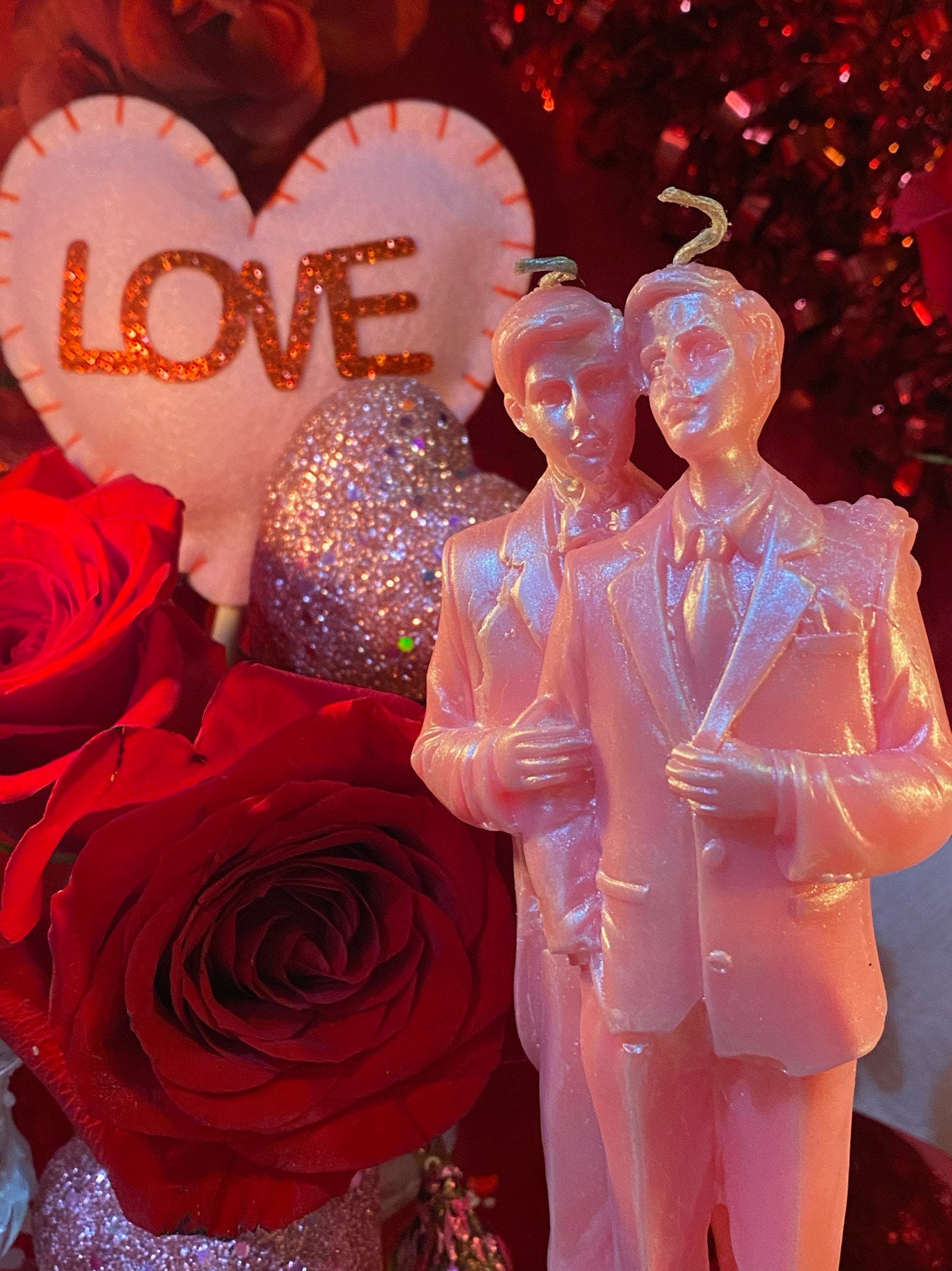 Gay Love Candle + Grooms + Marriage + Husbands + Friendship