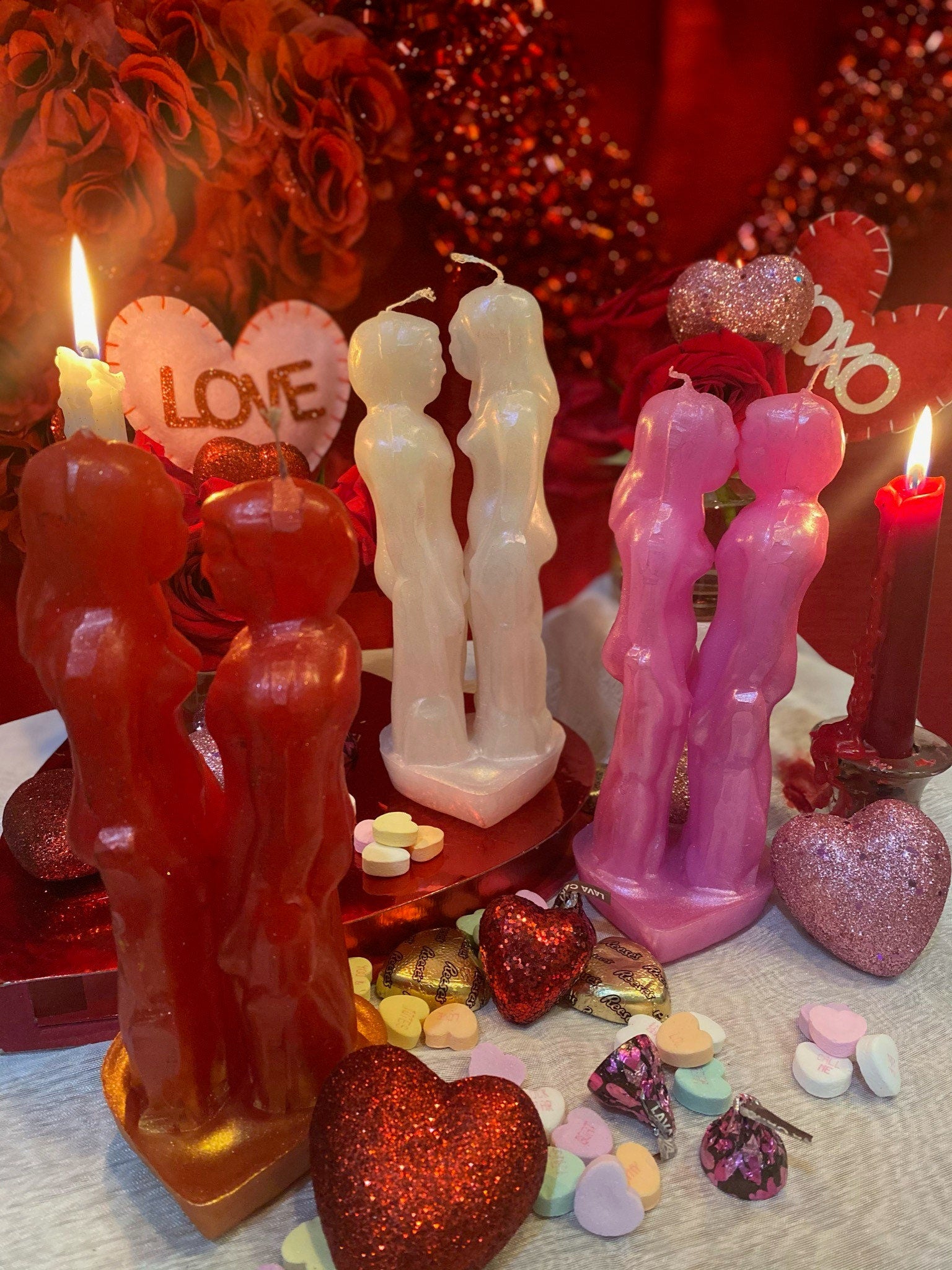 Male and Female Lovers Candle + Adam & Eve + Passion + Binding + Marriage + Friendship + Healing