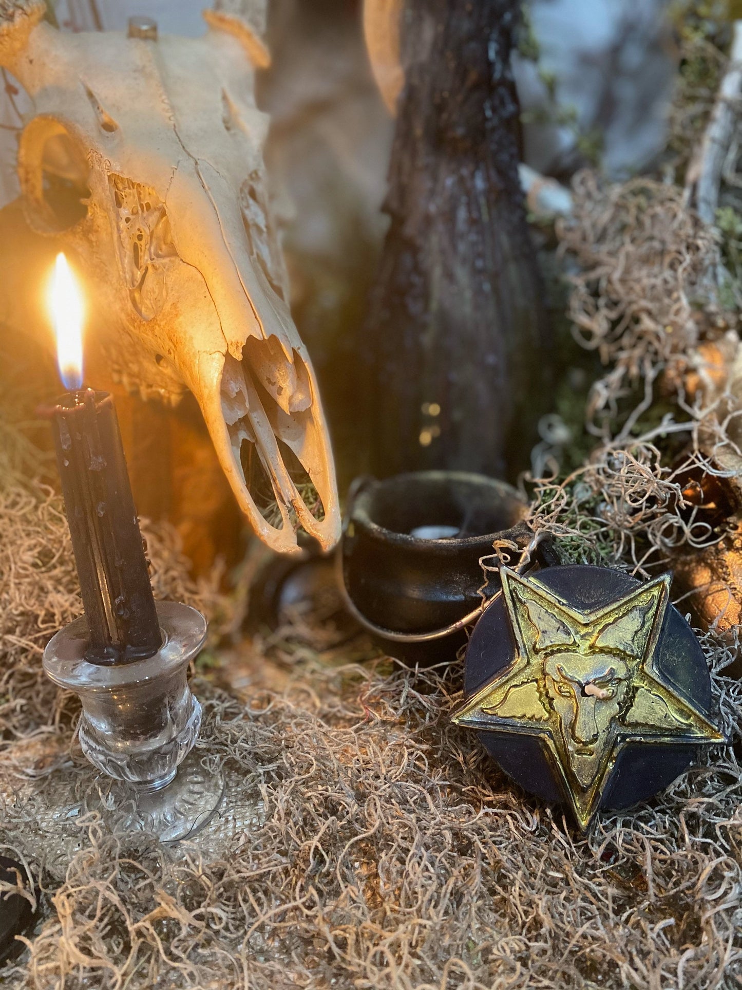 Baphomet Candle + Sigil of Baphomet + Horned God + As Above, So Below